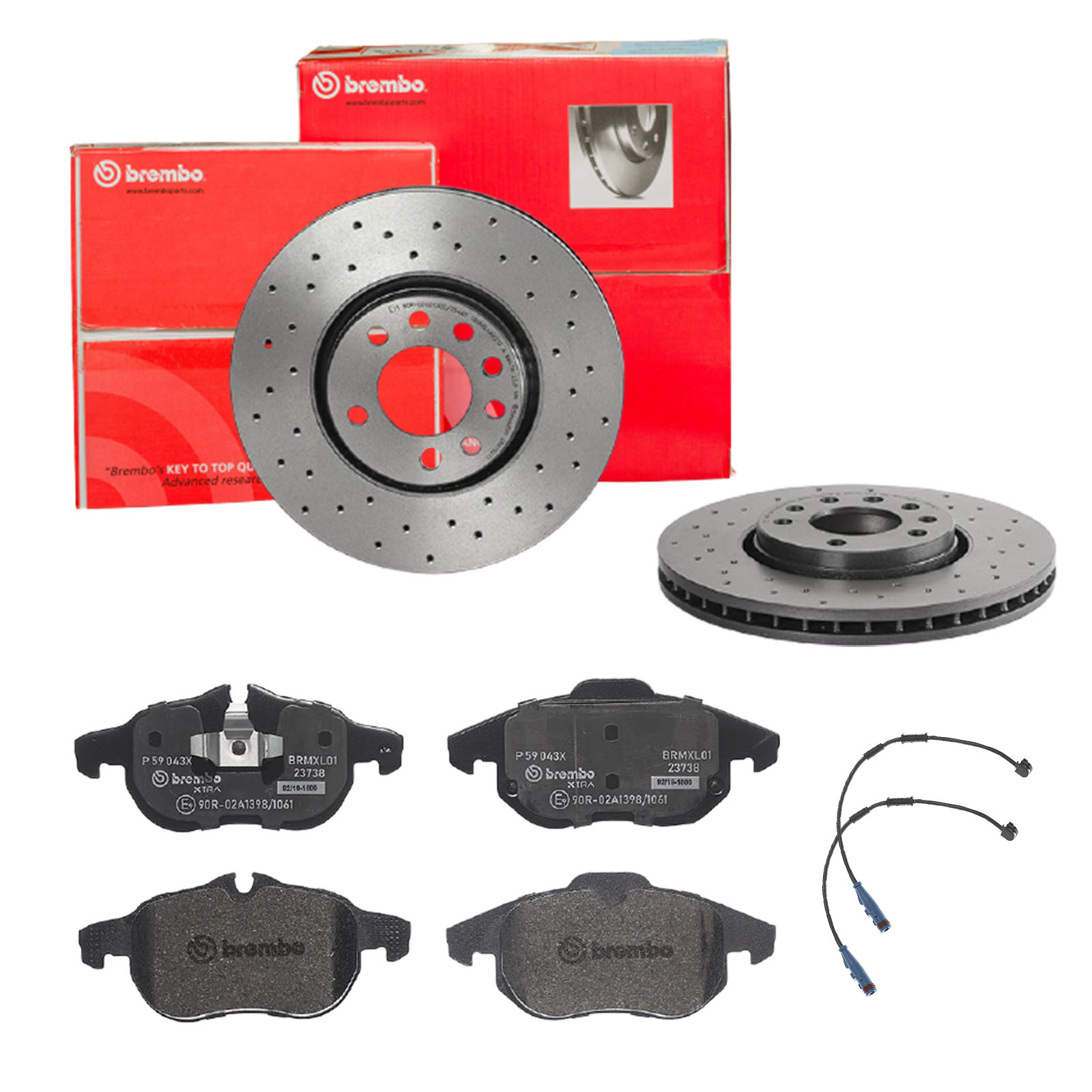 BREMBO Bremsensatz, Scheibenbremse sk8k0f56l4 Vorderachse Gelocht/innenbel. 302mm 28mm für OPEL VAUXHALL SAAB FIAT GENERAL MOTORS CADILLAC