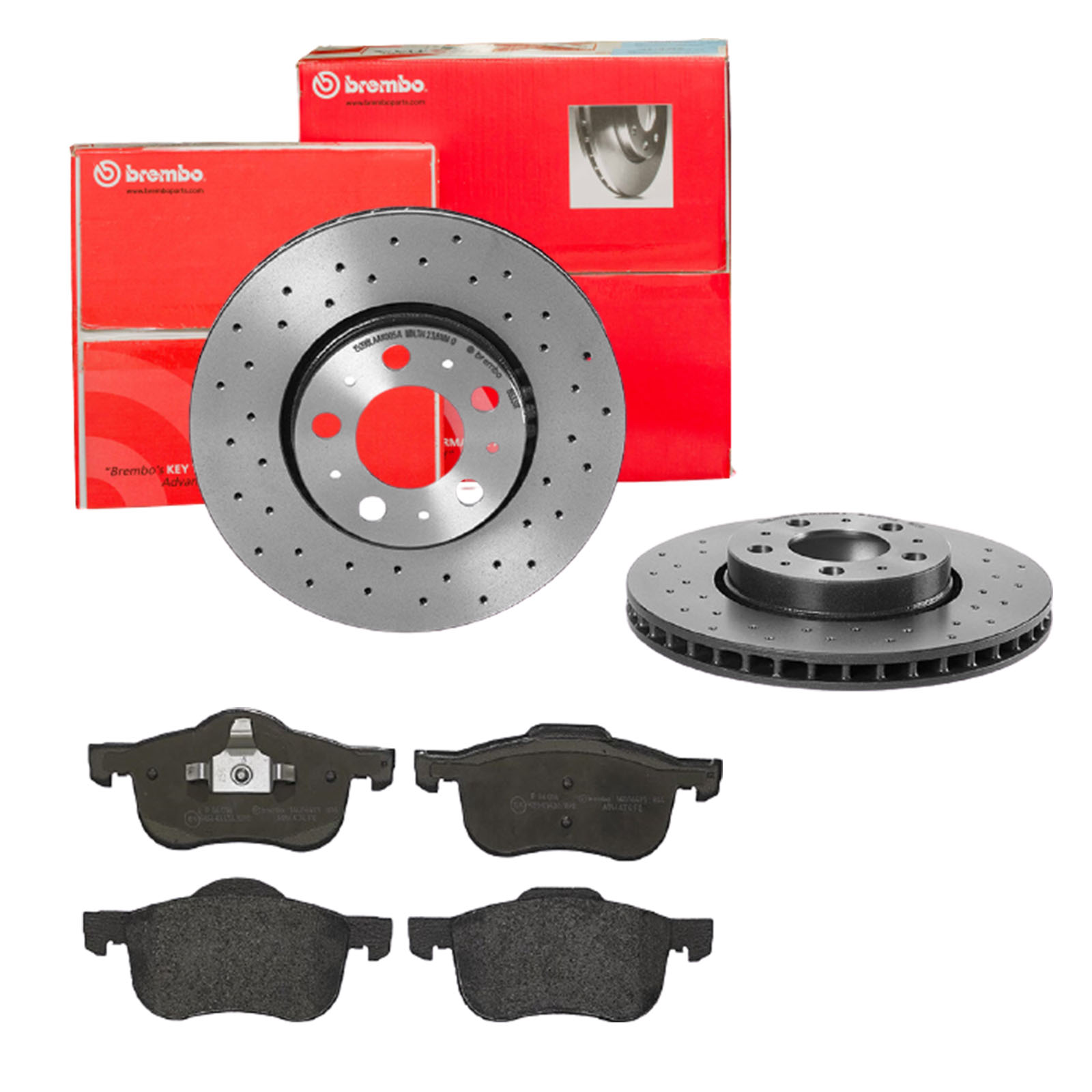 BREMBO Bremsensatz, Scheibenbremse sk8k0f4vc0 Vorderachse Gelocht/innenbel. 286mm 26mm für VOLVO