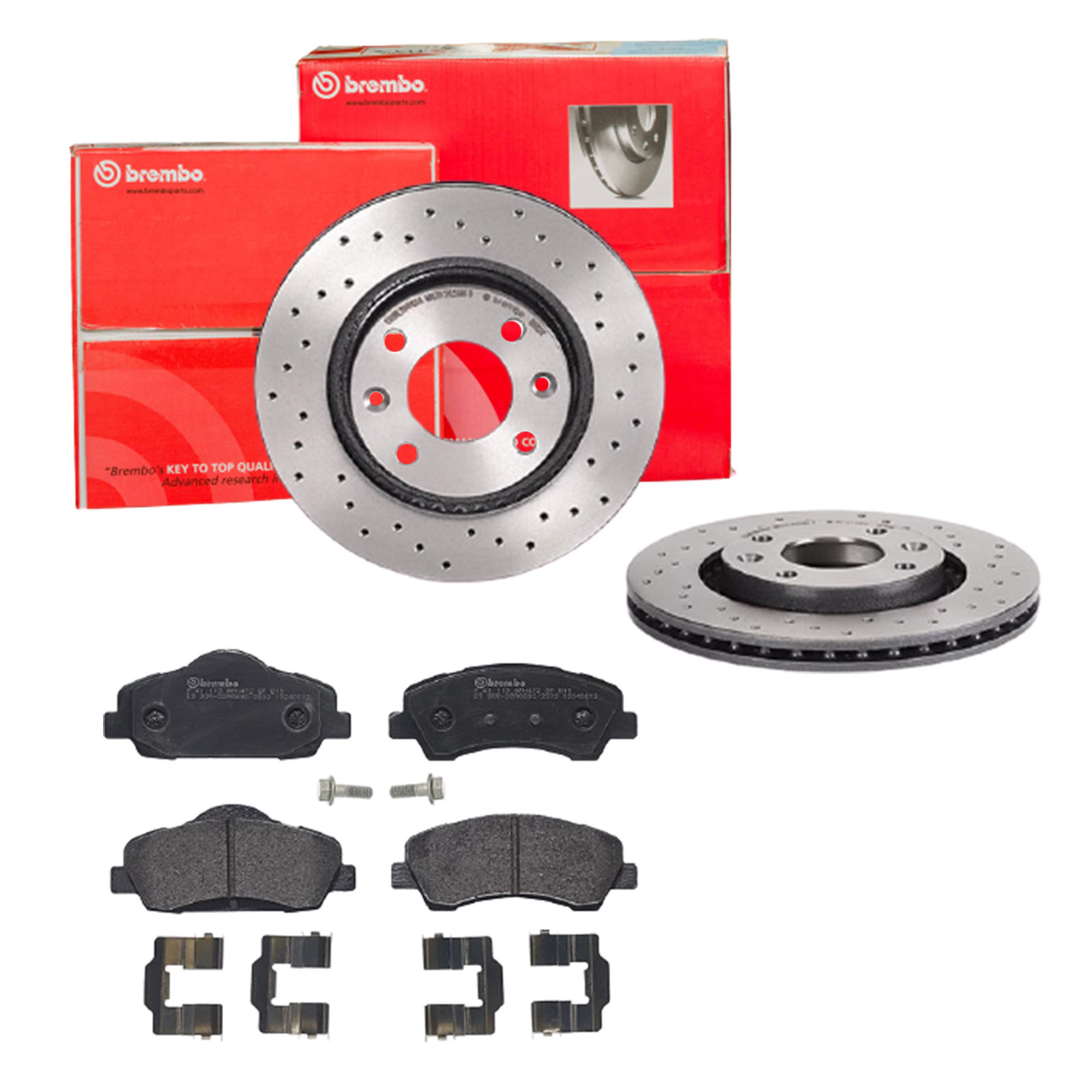 BREMBO Bremsensatz, Scheibenbremse sk8k0f4so4 Vorderachse Gelocht/innenbel. 266mm 22mm für PEUGEOT CITROËN DS OPEL FENGSHEN CITROËN (DF-PSA)