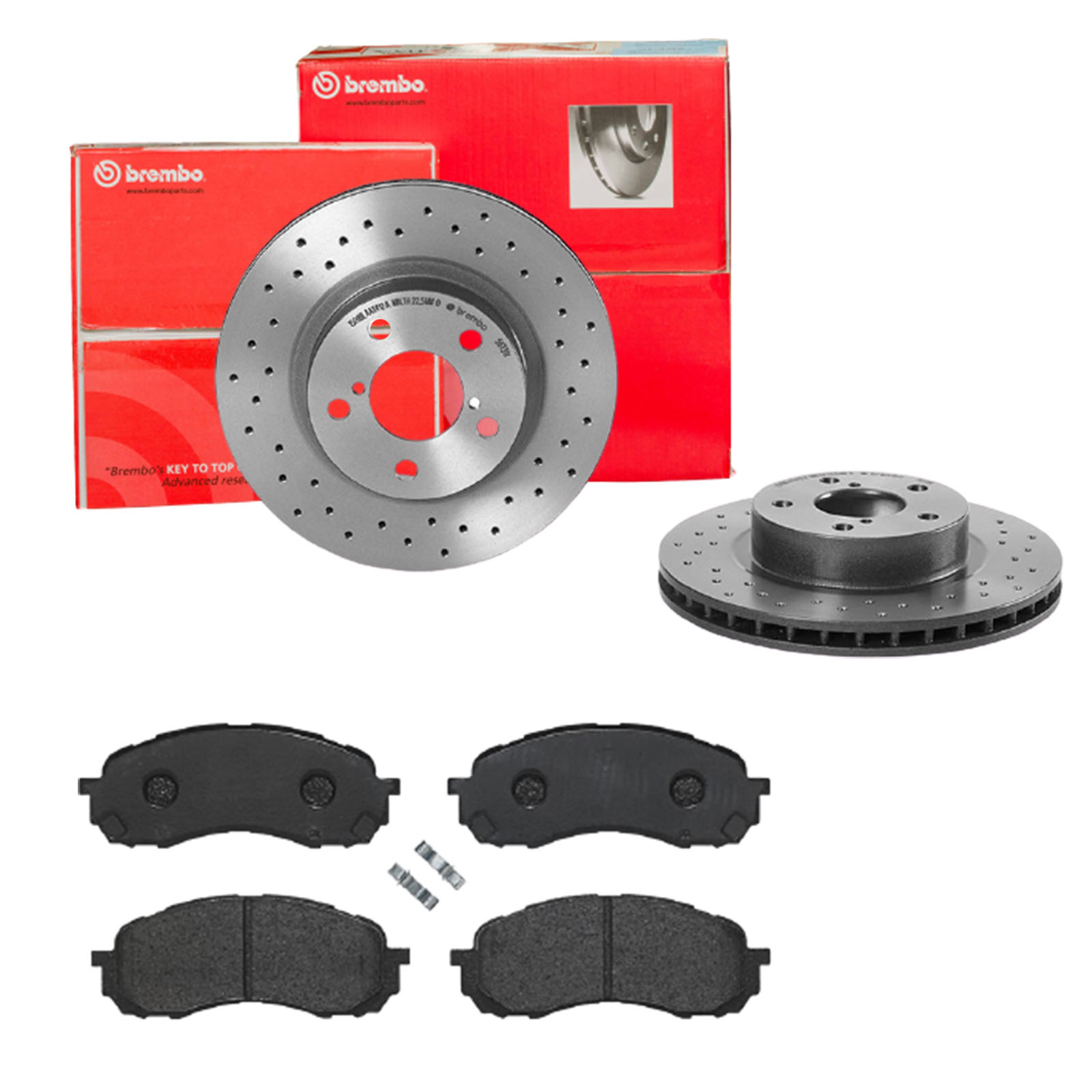 BREMBO Bremsensatz, Scheibenbremse sk8k0f4ju6 Vorderachse Gelocht/innenbel. 260mm 24mm für SUBARU
