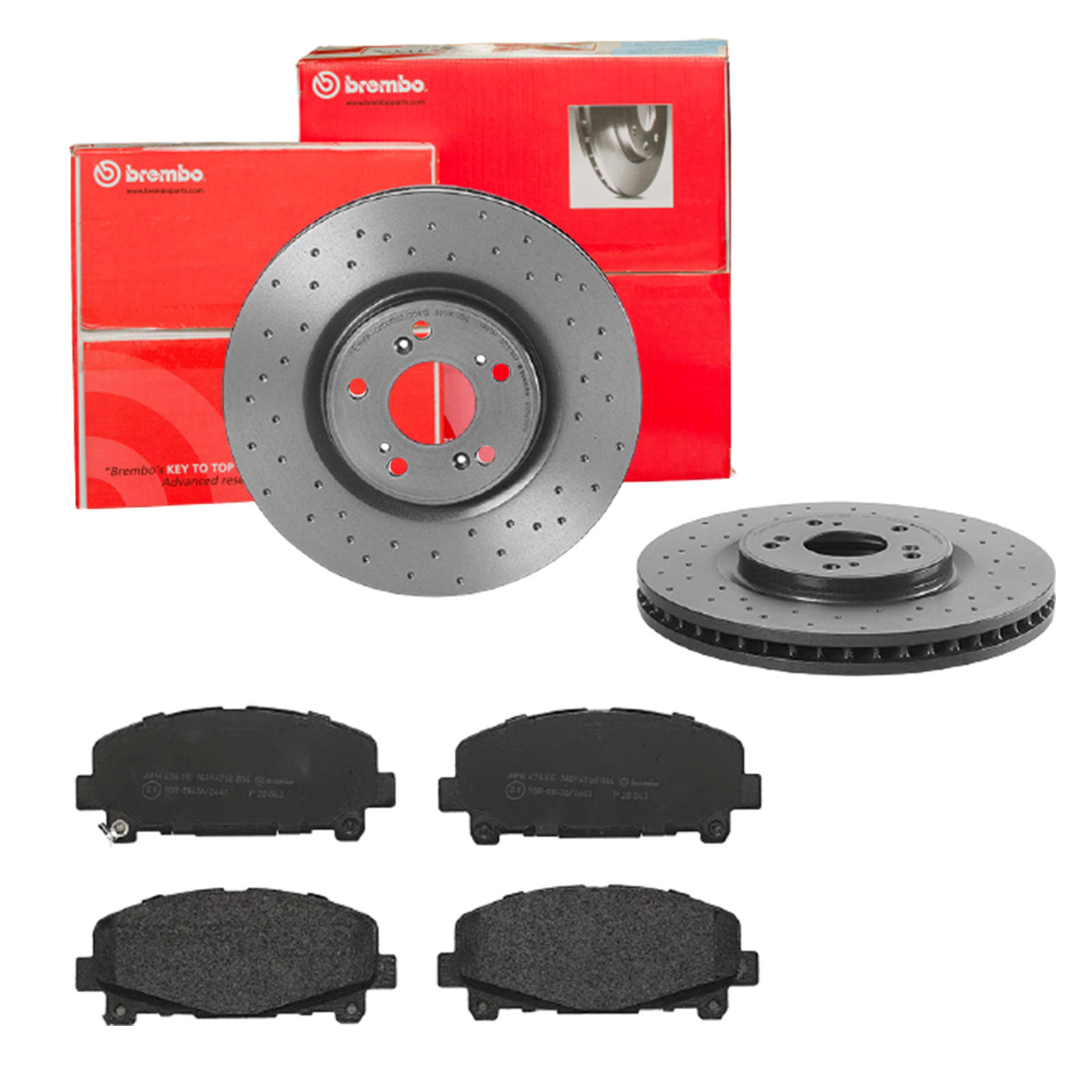BREMBO Bremsensatz, Scheibenbremse sk8k0f4gm8 Vorderachse Gelocht/innenbel. 320mm 32mm für HONDA