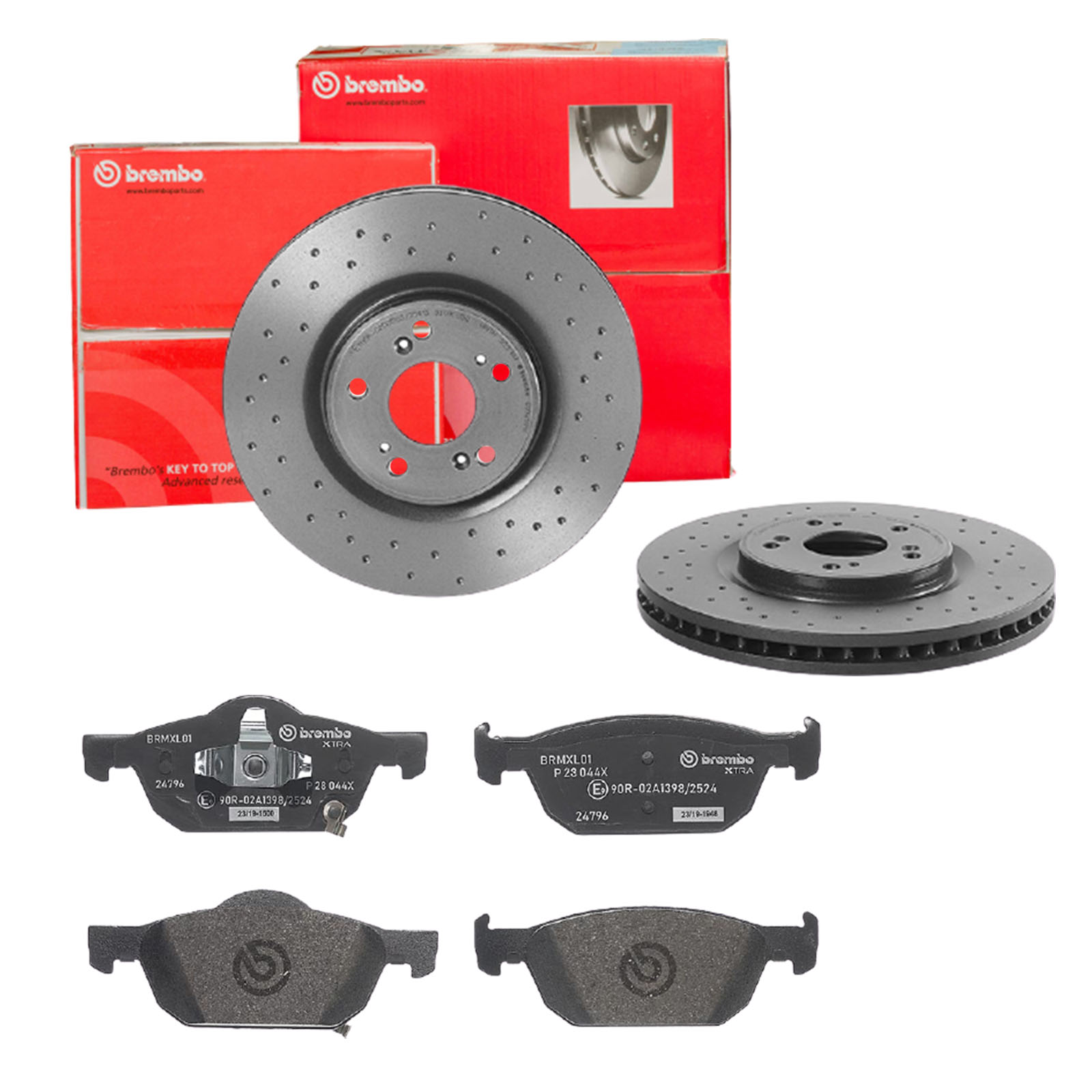 BREMBO Bremsensatz, Scheibenbremse sk8k0f4g62 Vorderachse Gelocht/innenbel. 320mm 32mm für HONDA