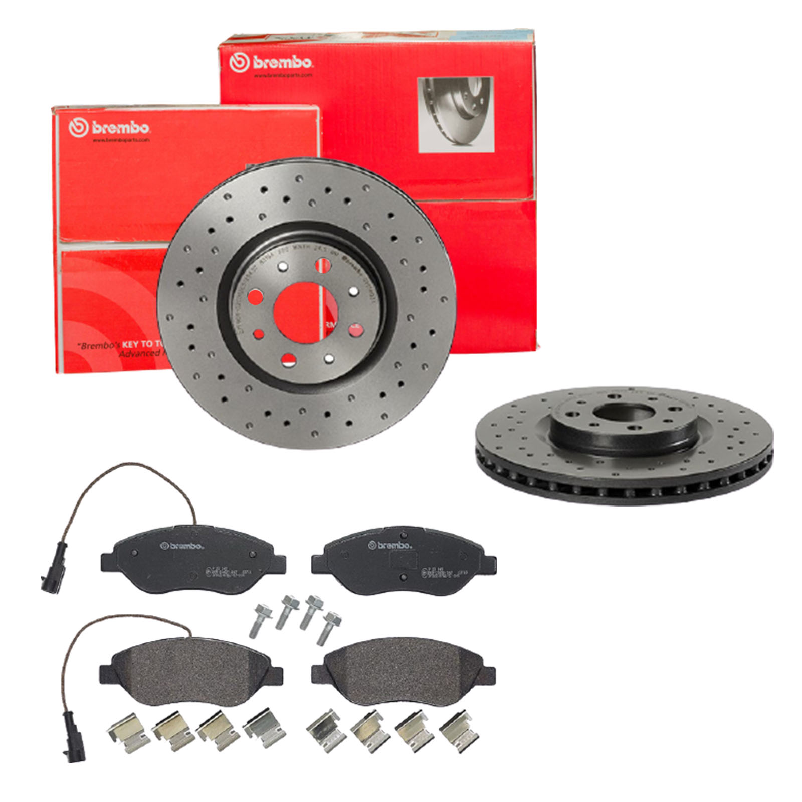 BREMBO Bremsensatz, Scheibenbremse sk8k0f4d46 Vorderachse Gelocht/innenbel. 281mm 26mm für FIAT LANCIA ALFA ROMEO