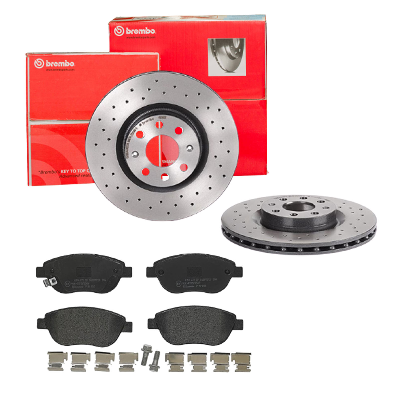 BREMBO Bremsensatz, Scheibenbremse sk8k0f4be4 Vorderachse Gelocht/innenbel. 284mm 22mm für OPEL FIAT VAUXHALL