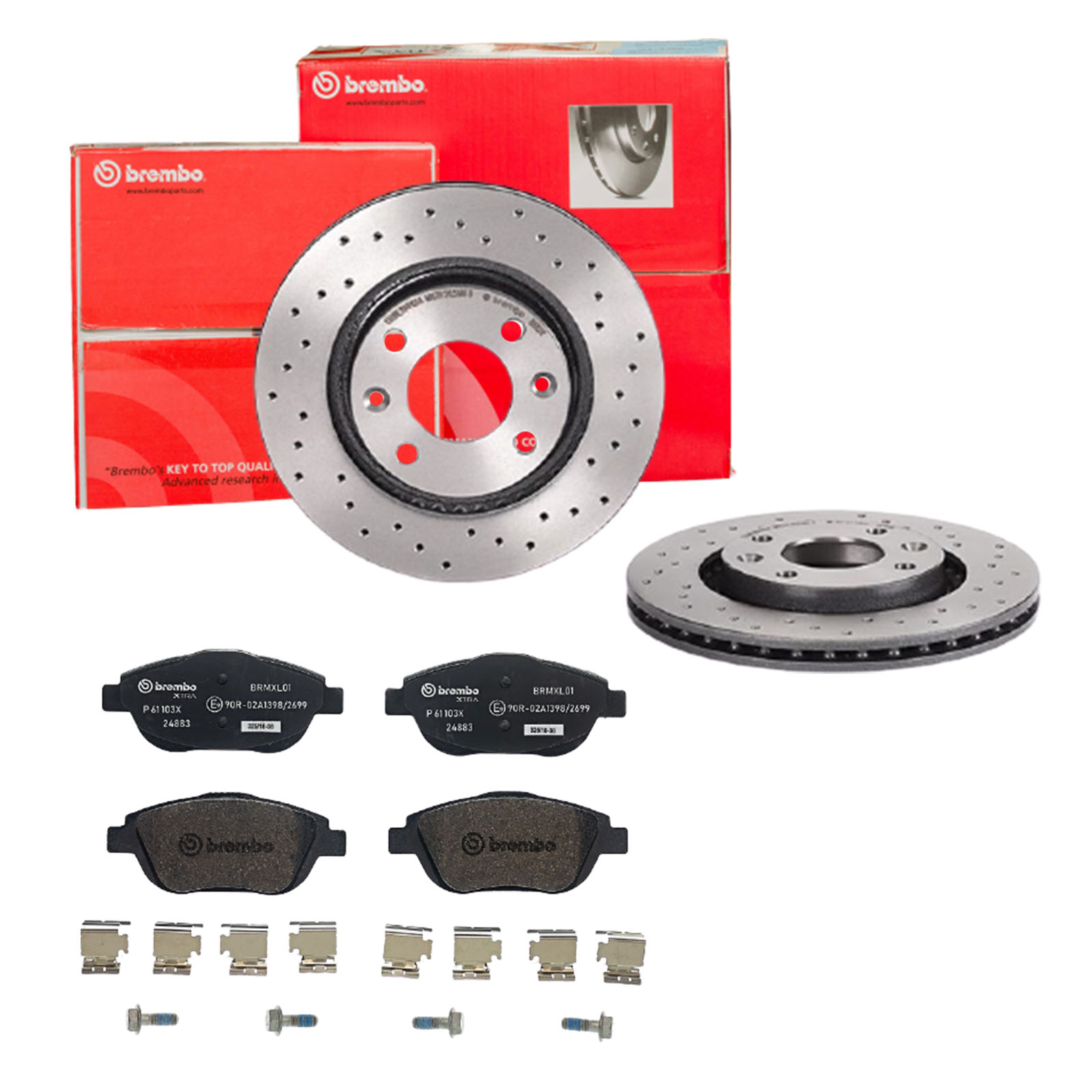 BREMBO Bremsensatz, Scheibenbremse sk8k0f49h2 Vorderachse Gelocht/innenbel. 266mm 22mm für PEUGEOT CITROËN DS OPEL VAUXHALL FENGSHEN CITROËN (DF-PSA)