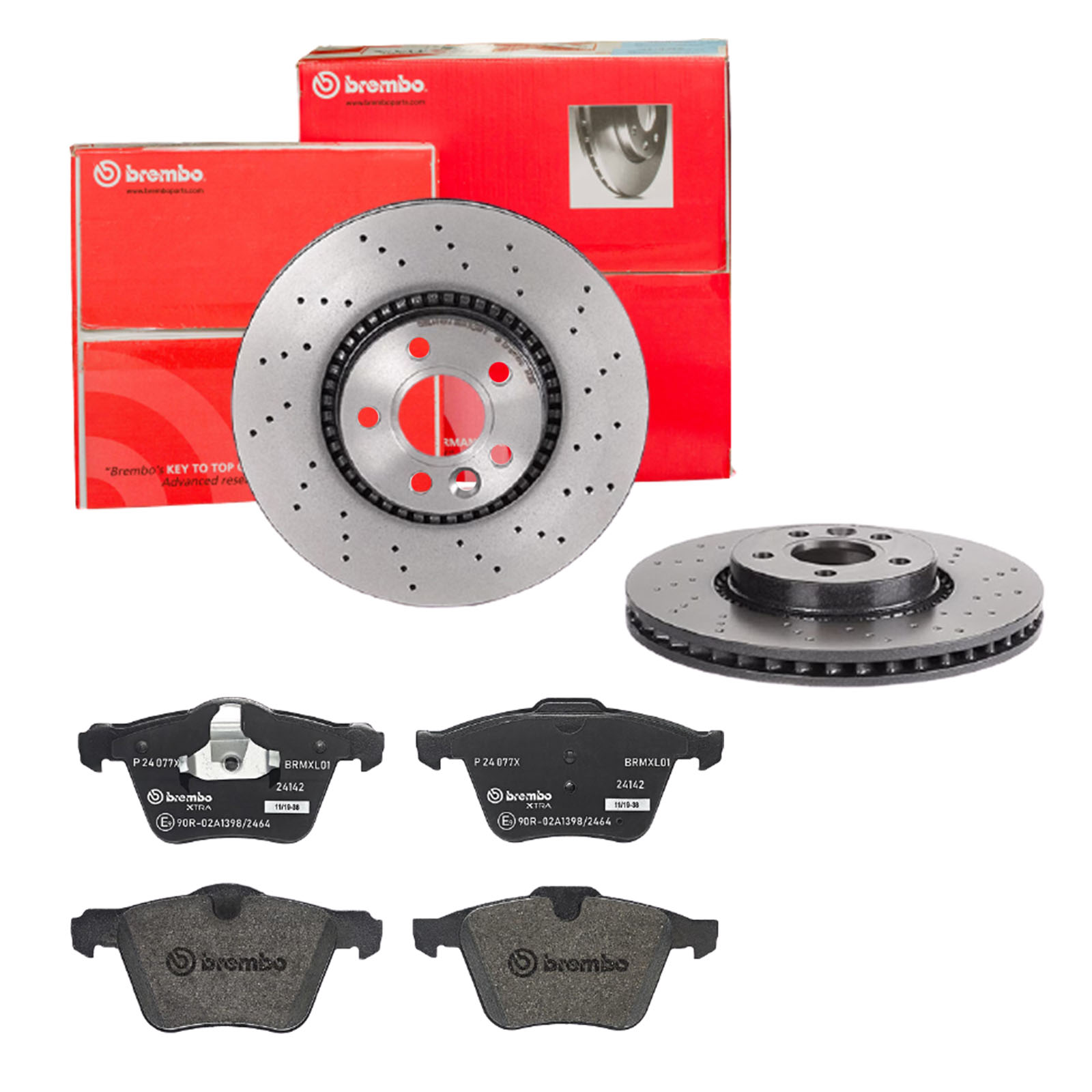 BREMBO Bremsensatz, Scheibenbremse sk8k0f48a6 Vorderachse Gelocht/innenbel. 316mm 28mm für FORD VOLVO LAND ROVER