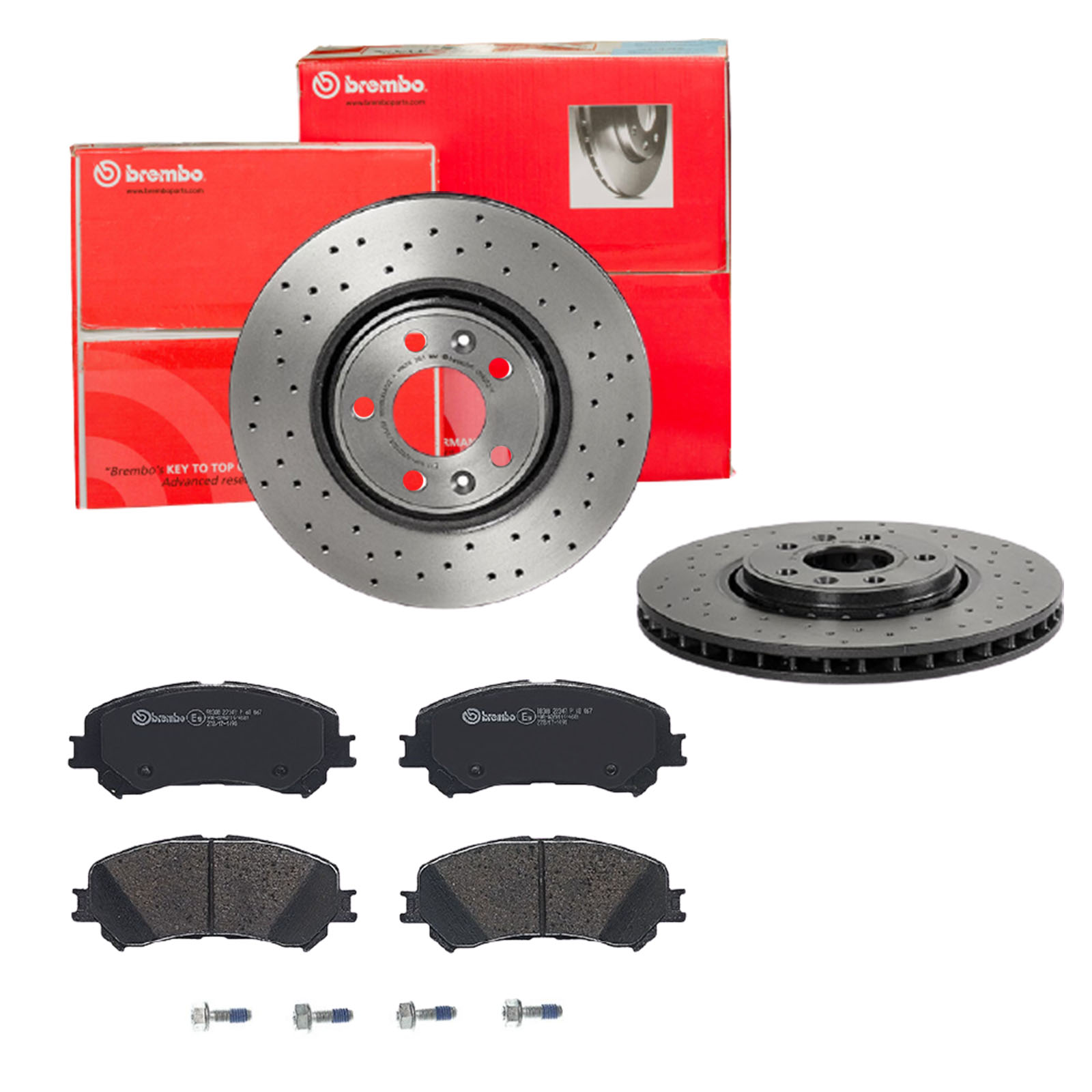 BREMBO Bremsensatz, Scheibenbremse sk8k0f4502 Vorderachse Gelocht/innenbel. 320mm 28mm für RENAULT