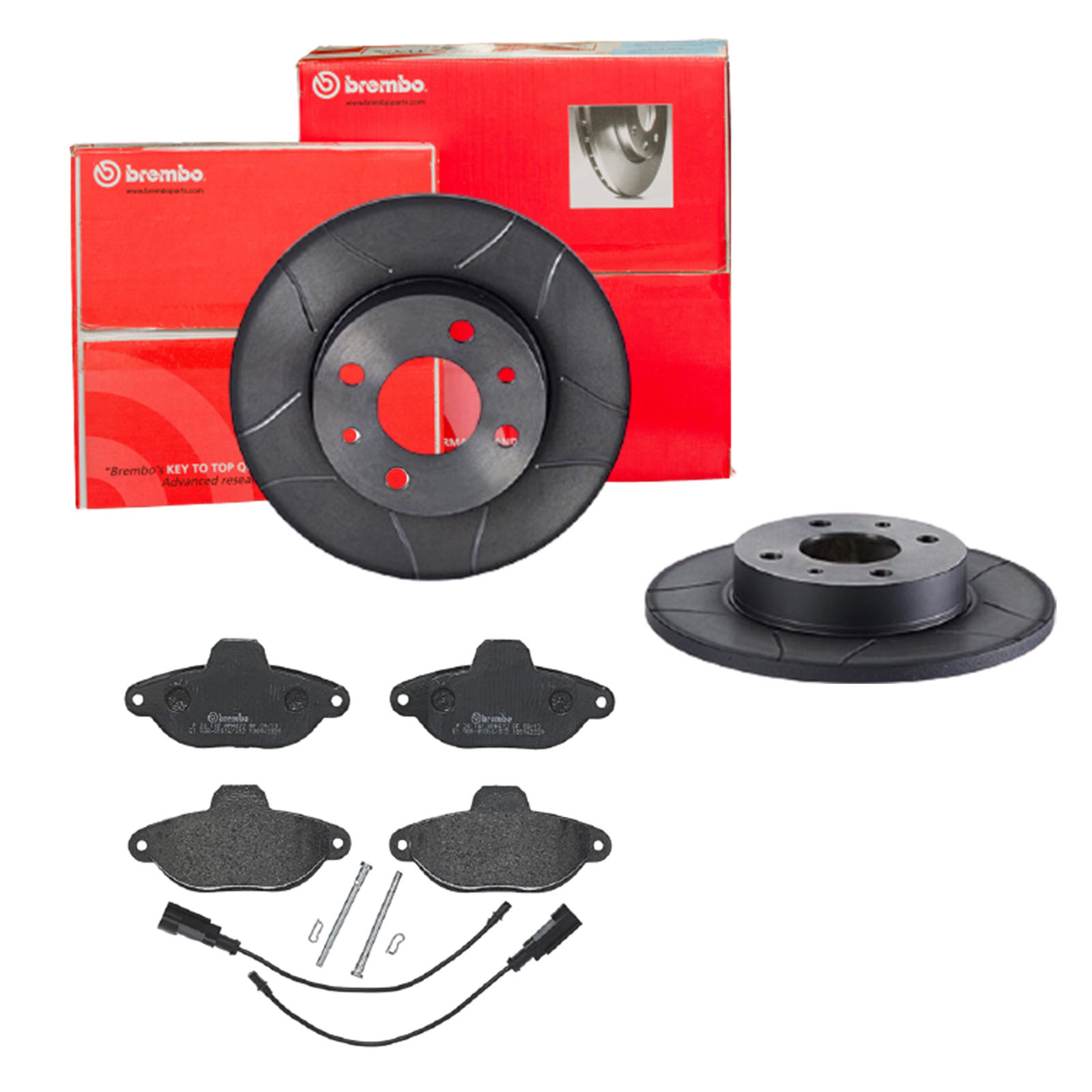 BREMBO Bremsensatz, Scheibenbremse sk8k0f3yl4 Hinterachse Geschlitzt 240mm 11mm für FORD ABARTH FIAT LANCIA ALFA ROMEO