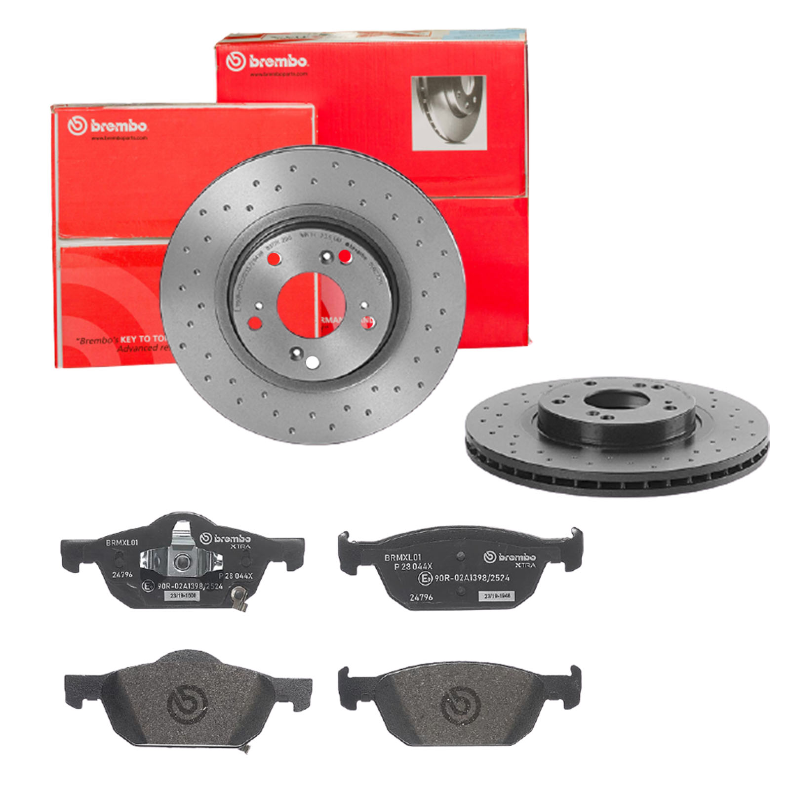BREMBO Bremsensatz, Scheibenbremse sk8k0f3xp2 Vorderachse Gelocht/innenbel. 296mm 25mm für HONDA