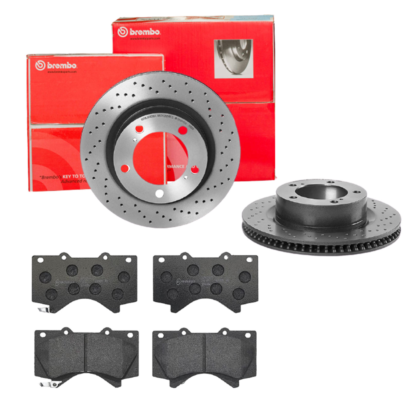 BREMBO Bremsensatz, Scheibenbremse sk8k0f3we4 Vorderachse Gelocht/innenbel. 340mm 32mm für TOYOTA LEXUS