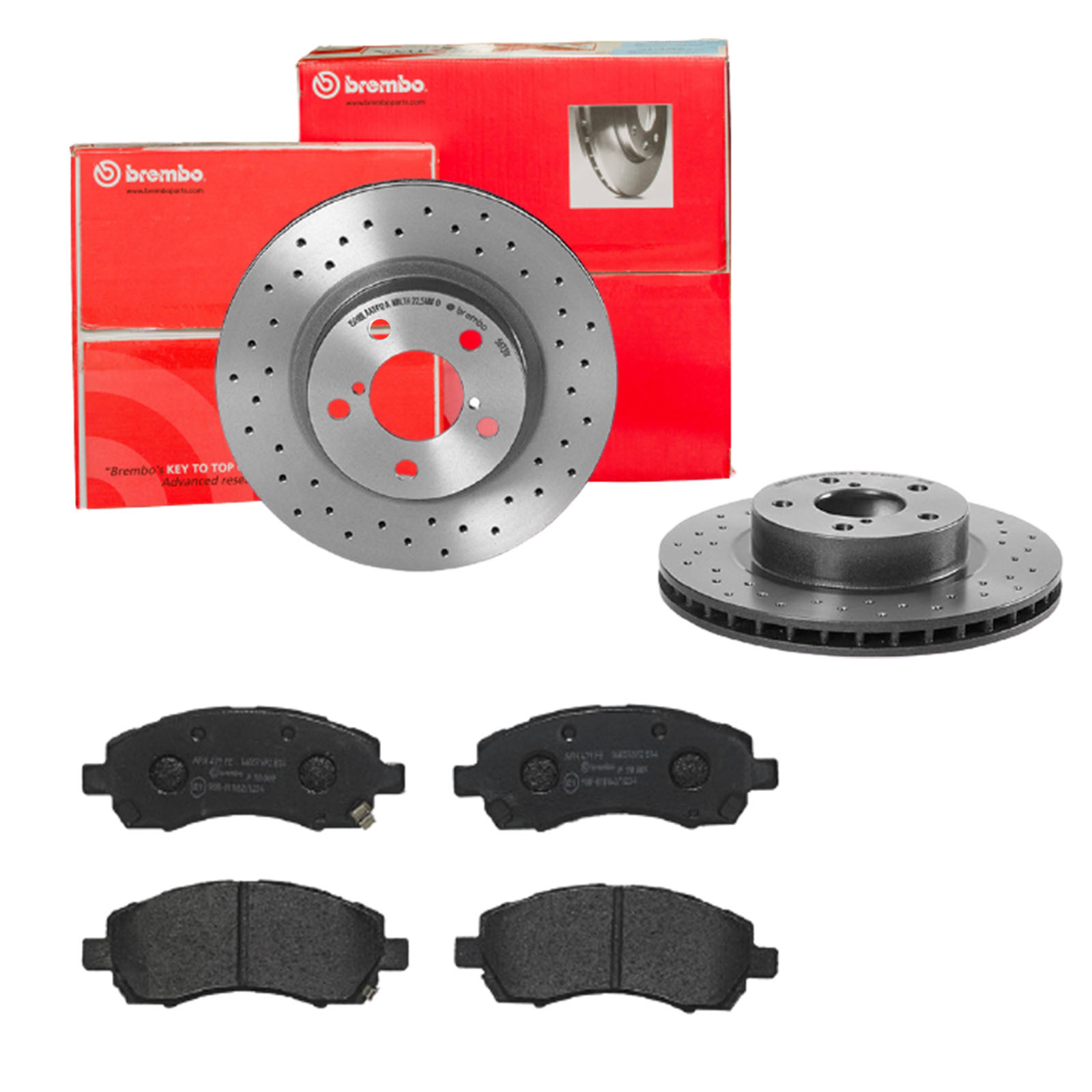 BREMBO Bremsensatz, Scheibenbremse sk8k0f3vy8 Vorderachse Gelocht/innenbel. 260mm 24mm für SUBARU