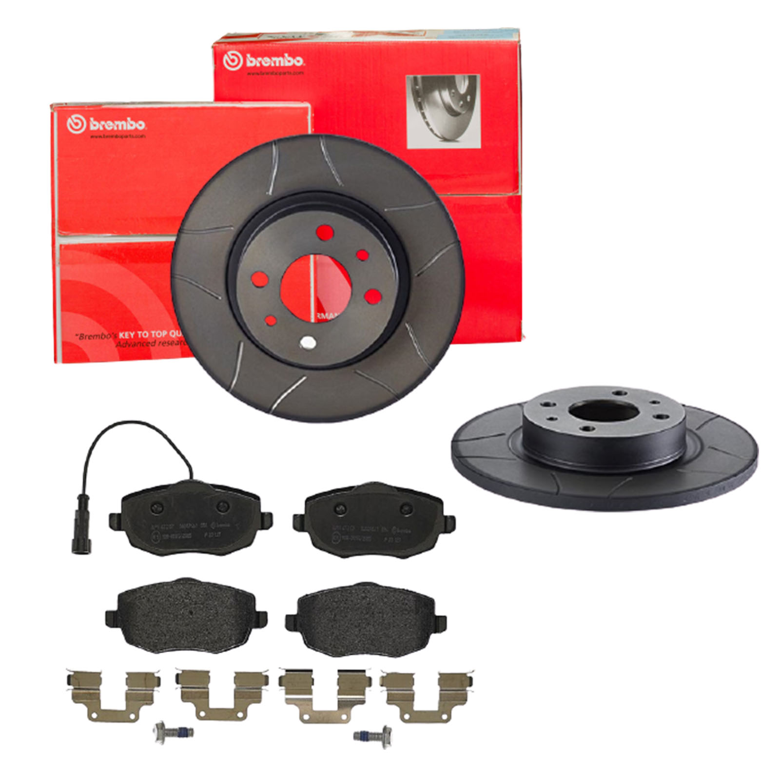 BREMBO Bremsensatz, Scheibenbremse sk8k0f3qb4 Vorderachse Geschlitzt 257mm 12mm für FIAT LANCIA ALFA ROMEO