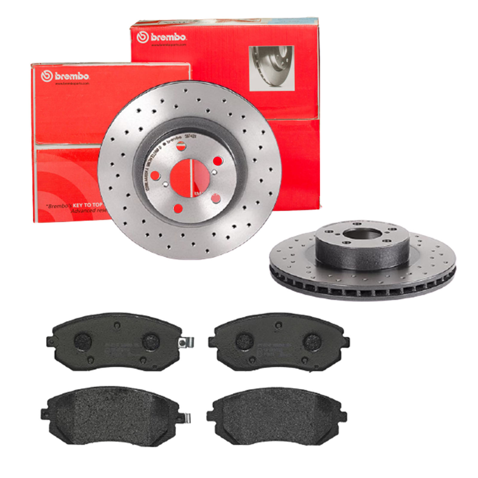 BREMBO Bremsensatz, Scheibenbremse sk8k0f3pf2 Vorderachse Gelocht/innenbel. 276mm 24mm für SAAB SUBARU TOYOTA