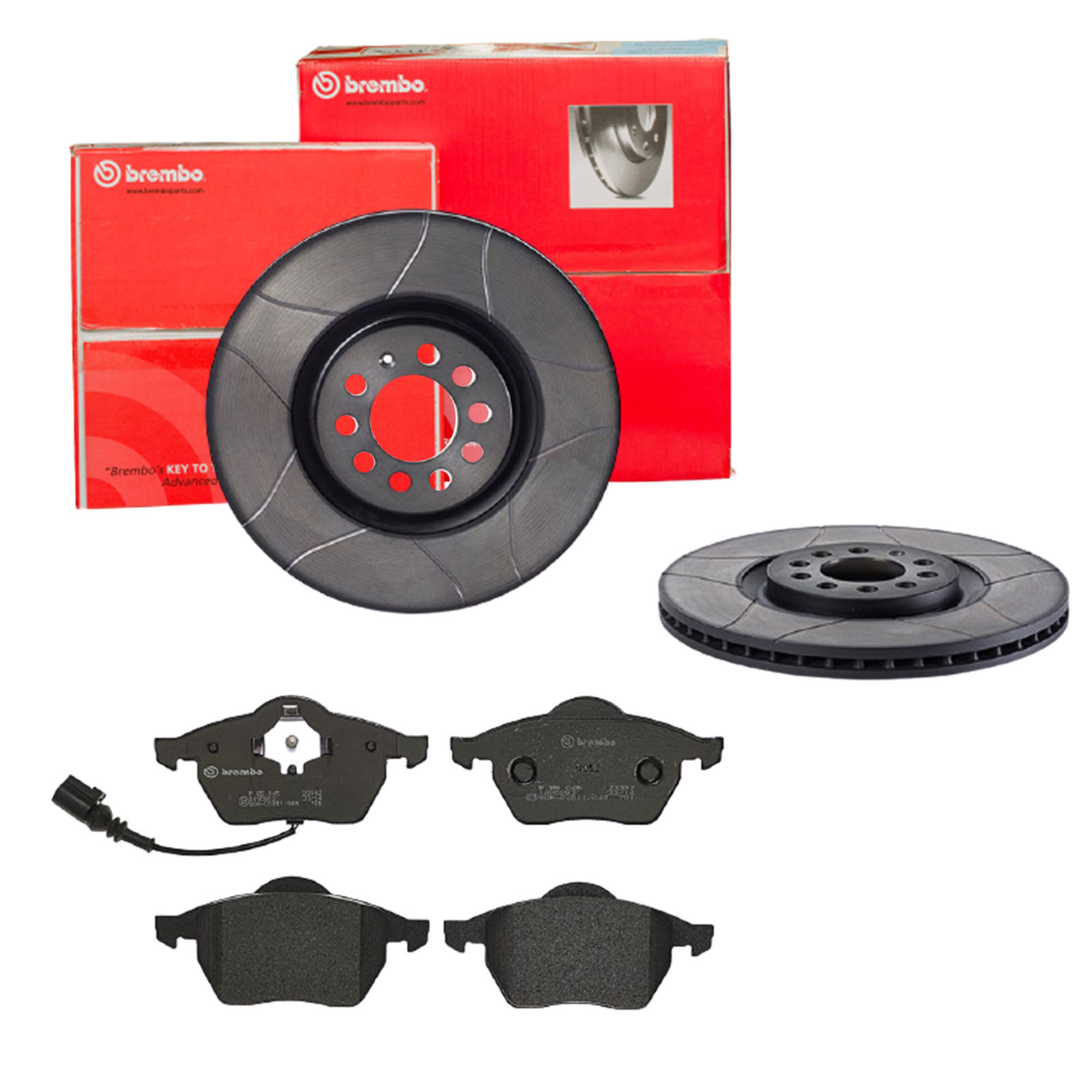 BREMBO Bremsensatz, Scheibenbremse sk8k0f3oz6 Vorderachse Geschlitzt 312mm 25mm für SEAT AUDI SKODA VW