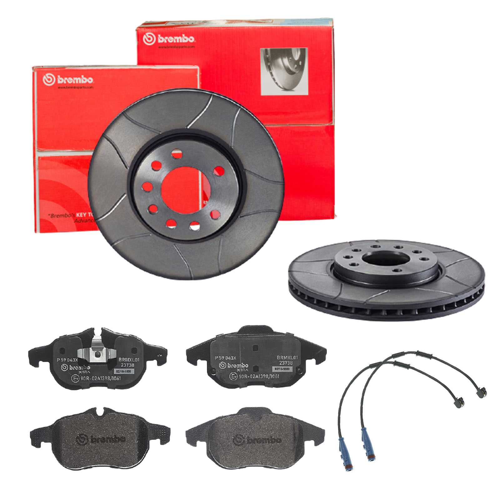 BREMBO Bremsensatz, Scheibenbremse sk8k0f3o14 Vorderachse Geschlitzt 285mm 25mm für OPEL VAUXHALL SAAB FIAT GENERAL MOTORS
