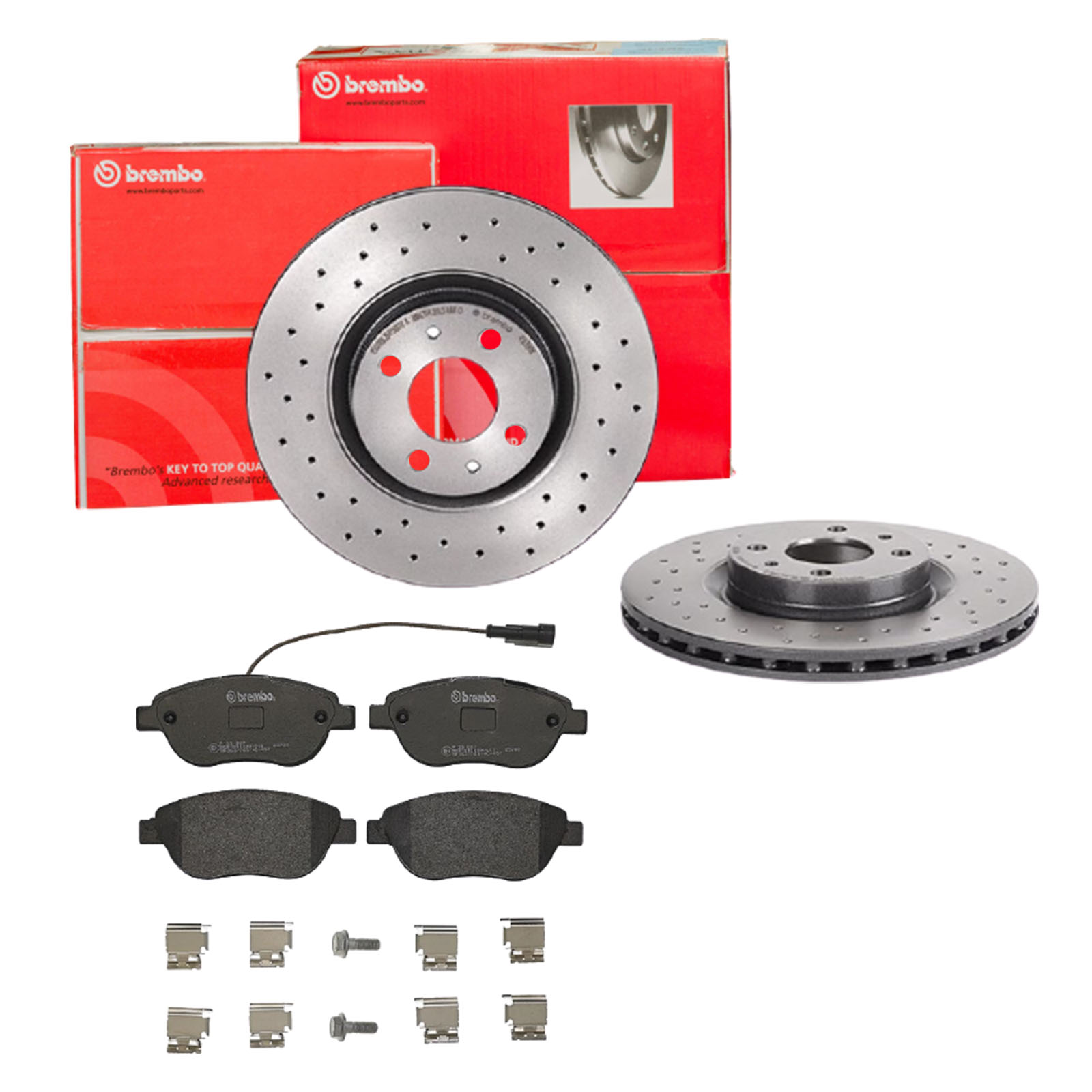 BREMBO Bremsensatz, Scheibenbremse sk8k0f3m90 Vorderachse Gelocht/innenbel. 284mm 22mm für PEUGEOT CITROËN OPEL FIAT ALFA ROMEO ABARTH LANCIA GENERAL