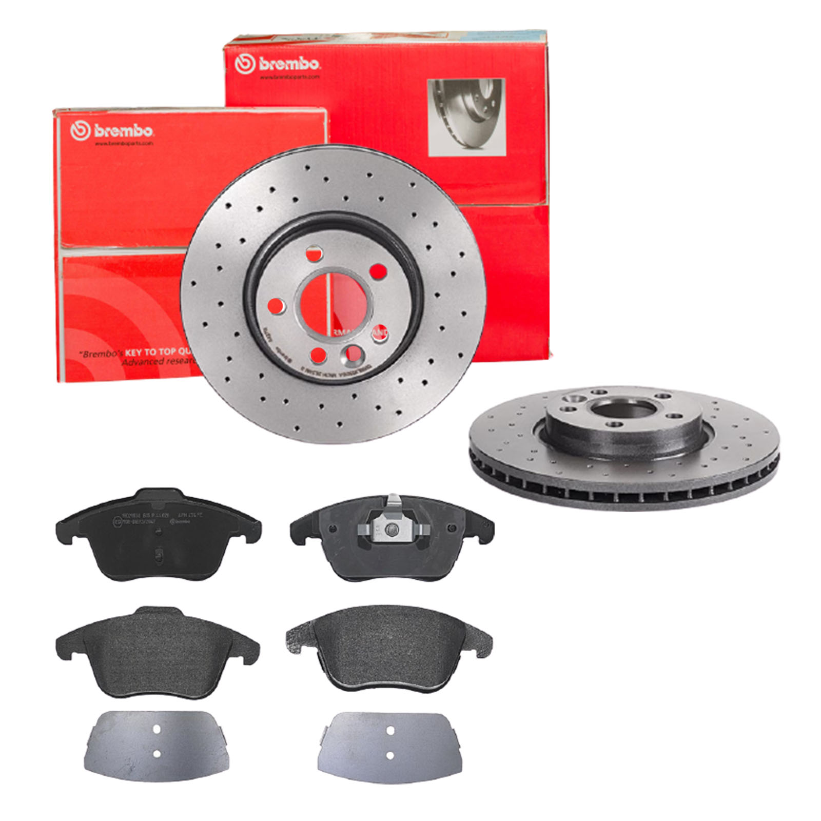 BREMBO Bremsensatz, Scheibenbremse sk8k0f3j38 Vorderachse Gelocht/innenbel. 300mm 28mm für FORD ROEWE (SAIC) VOLVO VOLVO (CHANGAN) LAND ROVER