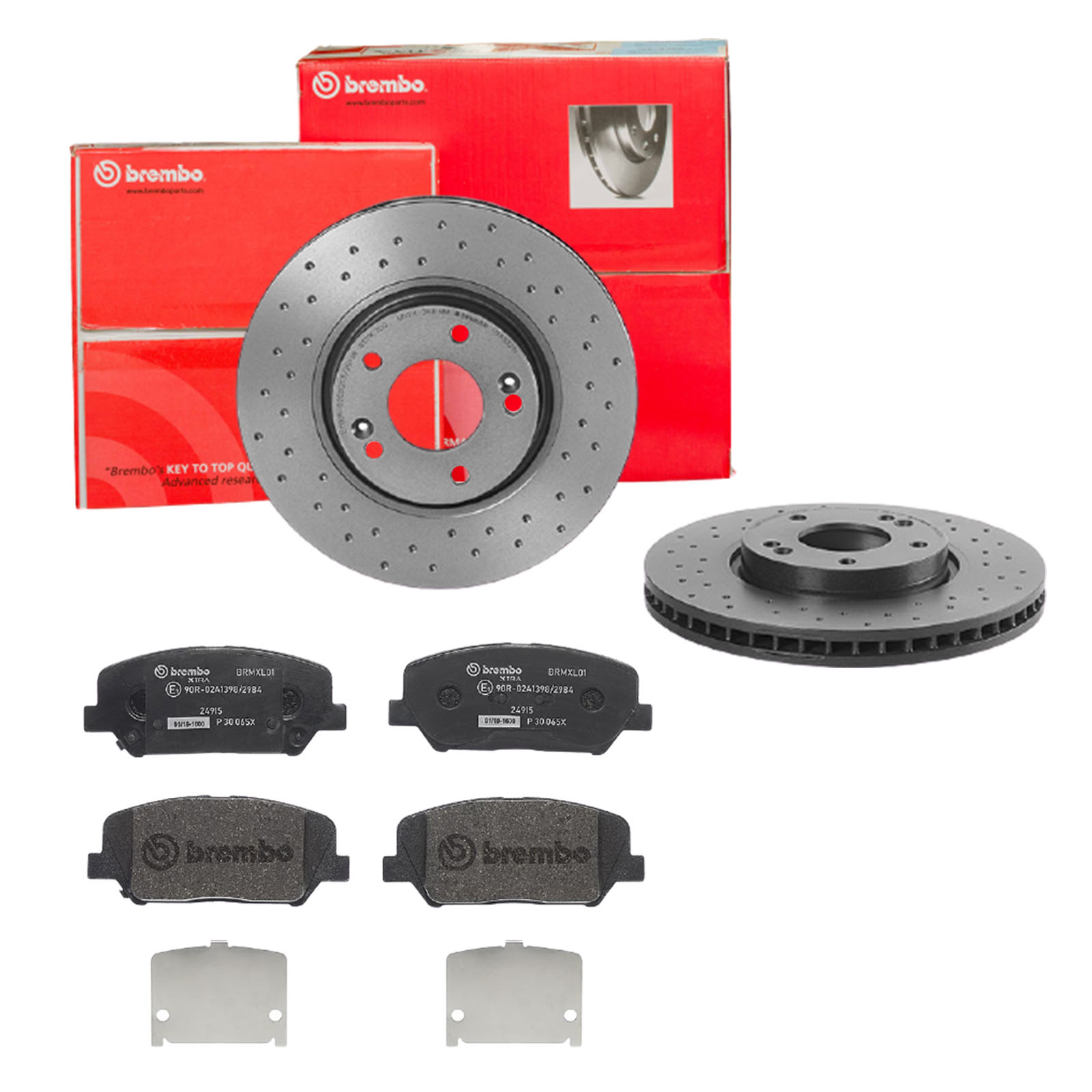 BREMBO Bremsensatz, Scheibenbremse sk8k0f3ie2 Vorderachse Gelocht/innenbel. 300mm 28mm für HYUNDAI KIA