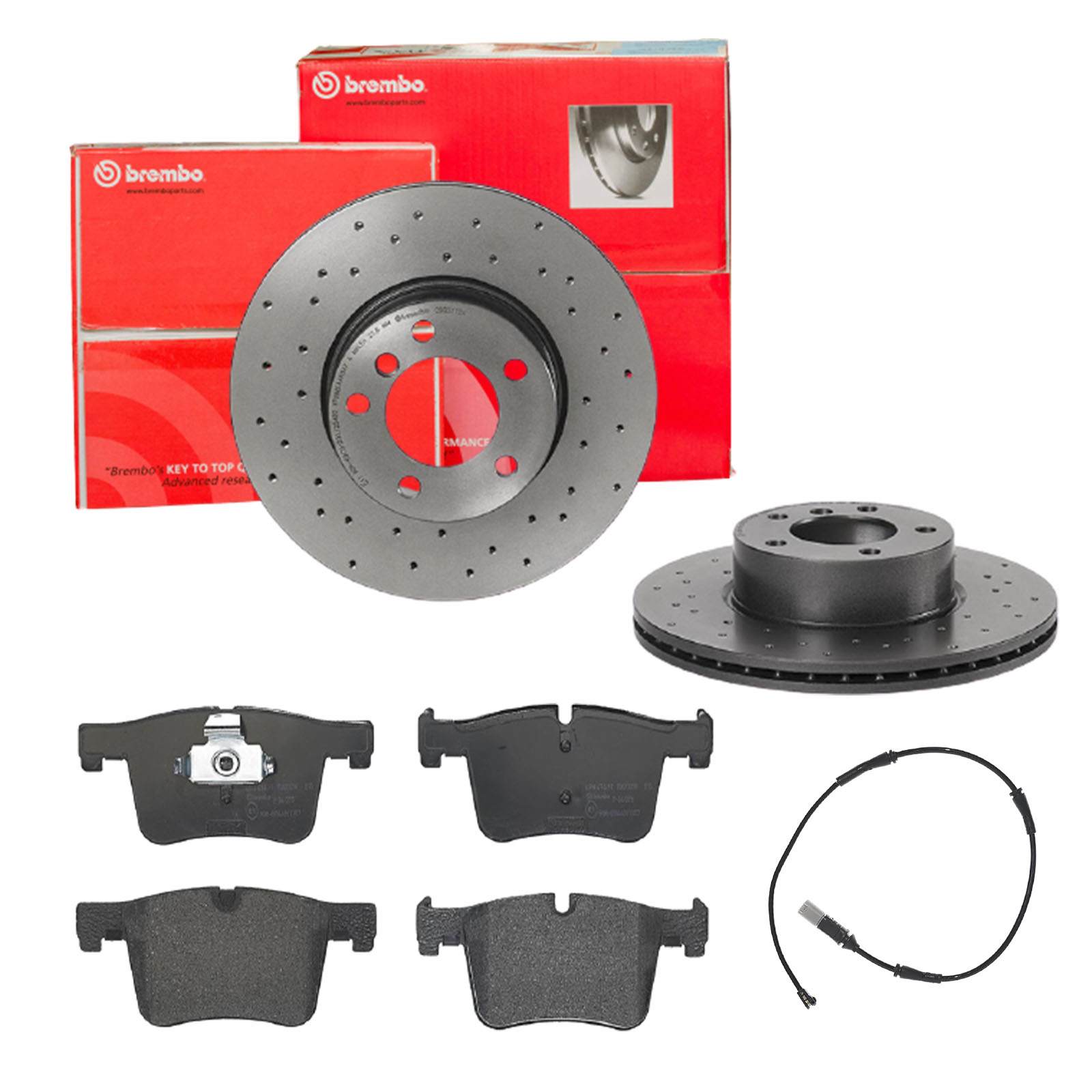 BREMBO Bremsensatz, Scheibenbremse sk8k0f3hd0 Vorderachse Gelocht/innenbel. 312mm 24mm für BMW