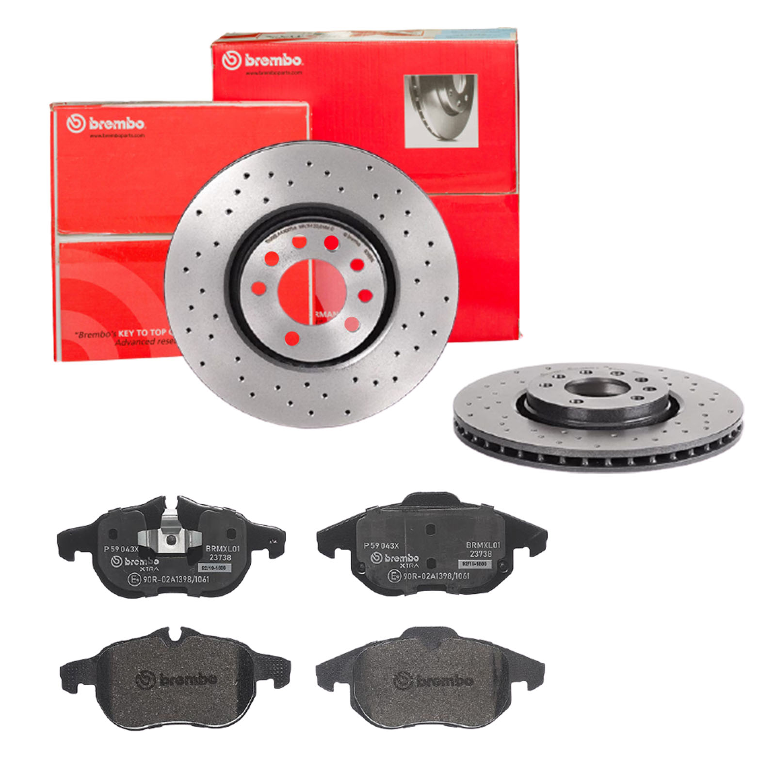 BREMBO sk8k0f3c53 Vorderachse Gelocht/innenbel. 308mm 25mm für OPEL SAAB VAUXHALL FIAT GENERAL MOTORS