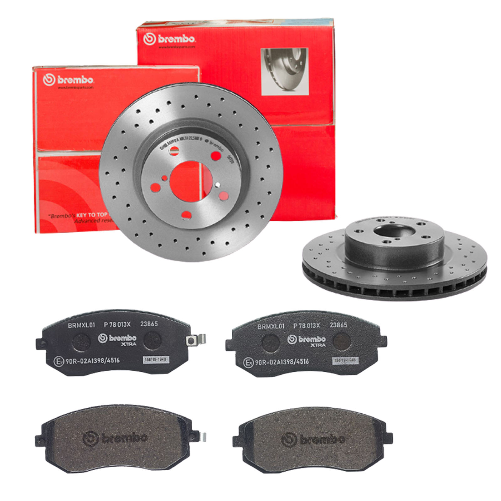 BREMBO Bremsensatz, Scheibenbremse sk8k0f37o3 Vorderachse Gelocht/innenbel. 260mm 24mm für SAAB SUBARU