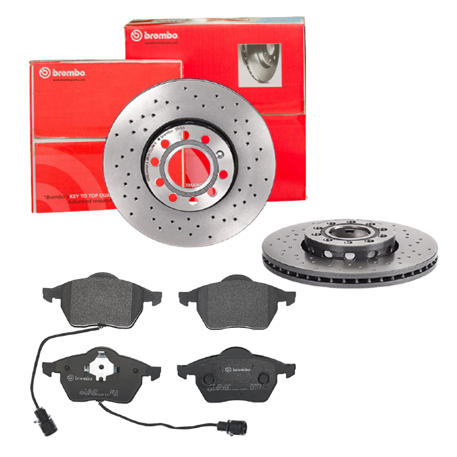 BREMBO Bremsensatz, Scheibenbremse sk8k0f36s1 Vorderachse Gelocht/innenbel. 288mm 25mm für SKODA AUDI SEAT AUDI (FAW) VW ZHONGHUA (BRILLIANCE)