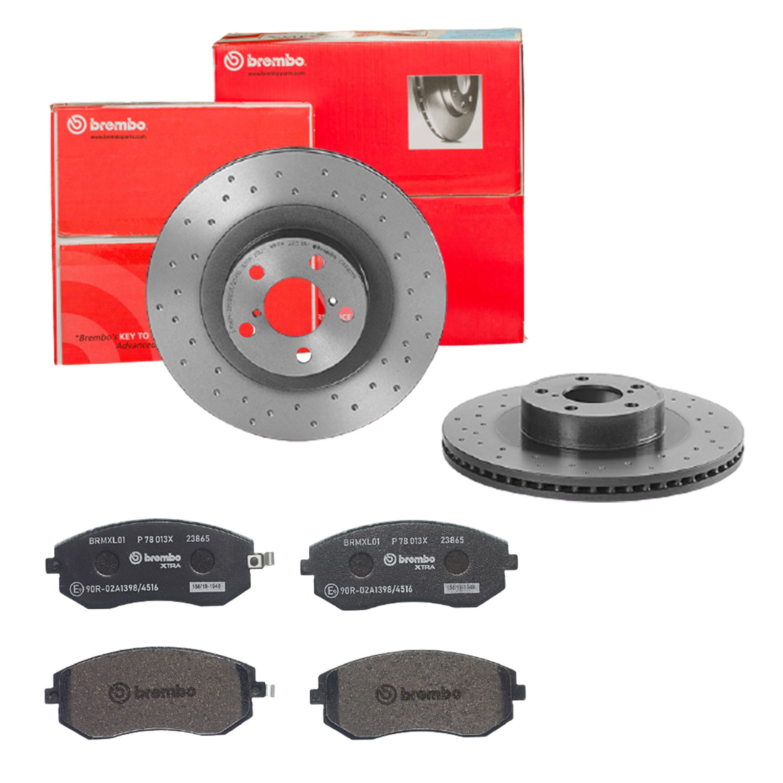 BREMBO Bremsensatz, Scheibenbremse sk8k0f33y5 Vorderachse Gelocht/innenbel. 293mm 24mm für SAAB SUBARU TOYOTA