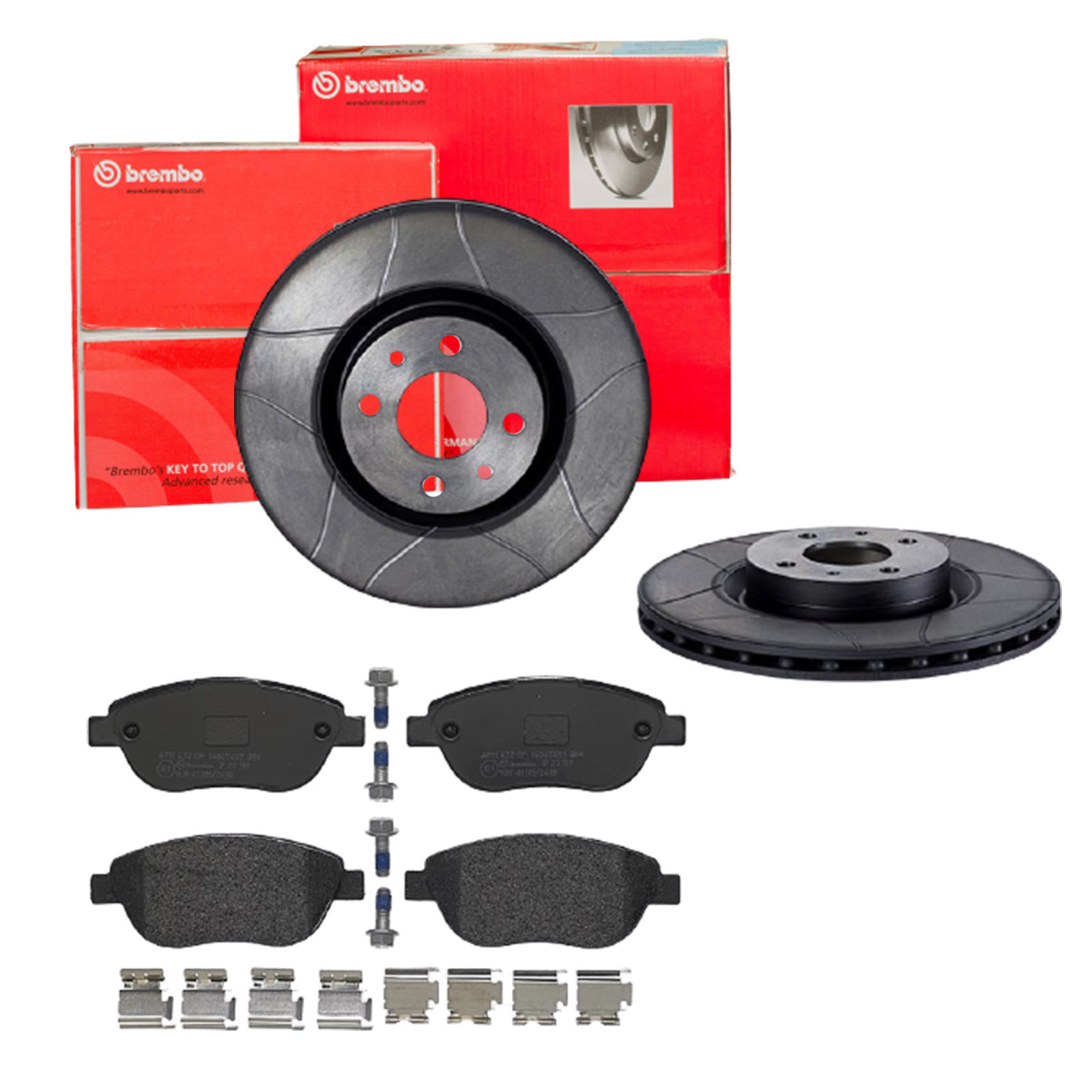 BREMBO Bremsensatz, Scheibenbremse sk8k0f33i9 Vorderachse Geschlitzt 284mm 22mm für PEUGEOT CITROËN FIAT ALFA ROMEO ABARTH LANCIA