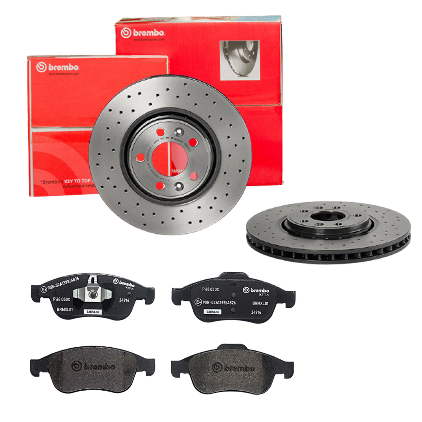 BREMBO Bremsensatz, Scheibenbremse sk8k0f3027 Vorderachse Gelocht/innenbel. 320mm 28mm für RENAULT NISSAN DACIA