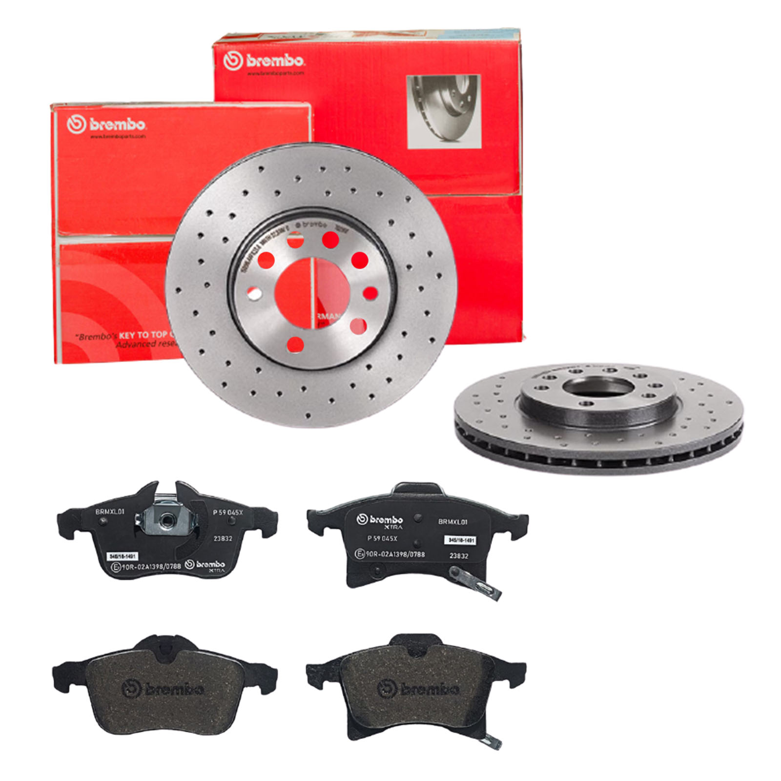 BREMBO Bremsensatz, Scheibenbremse sk8k0f2yj9 Vorderachse Gelocht/innenbel. 280mm 25mm für OPEL GENERAL MOTORS VAUXHALL SATURN AC