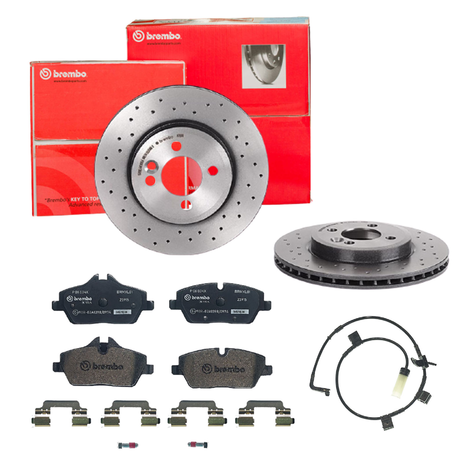 BREMBO Bremsensatz, Scheibenbremse sk8k0f2w29 Vorderachse Gelocht/innenbel. 280mm 22mm für BMW MINI