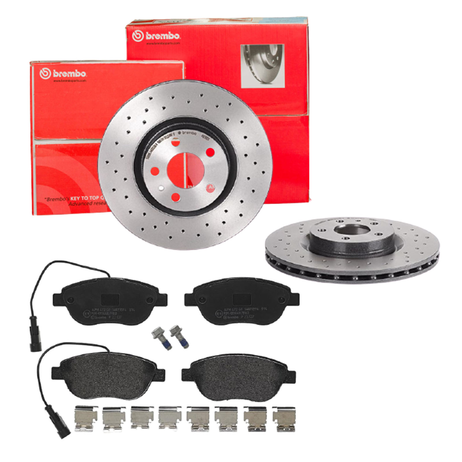 BREMBO Bremsensatz, Scheibenbremse sk8k0f2sc1 Vorderachse Gelocht/innenbel. 284mm 22mm für OPEL ABARTH ALFA ROMEO FIAT VAUXHALL
