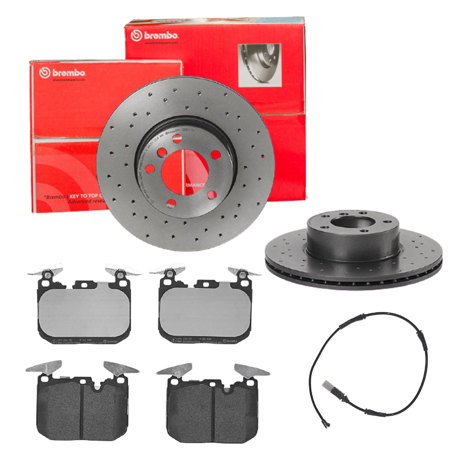 BREMBO Bremsensatz, Scheibenbremse sk8k0f2rg9 Vorderachse Gelocht/innenbel. 312mm 24mm für BMW