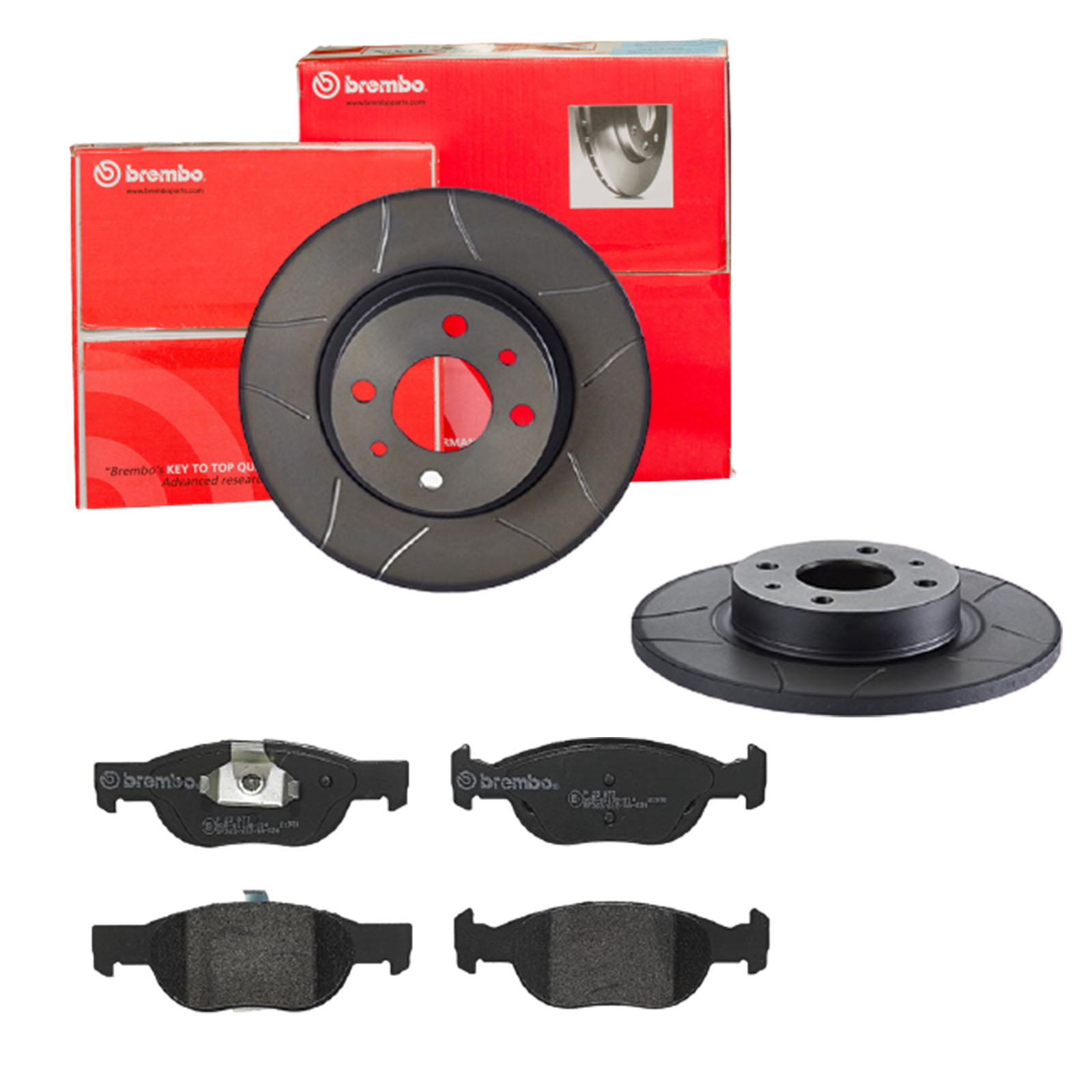 BREMBO Bremsensatz, Scheibenbremse sk8k0f2m67 Vorderachse Geschlitzt 257mm 12mm für FIAT LANCIA ALFA ROMEO