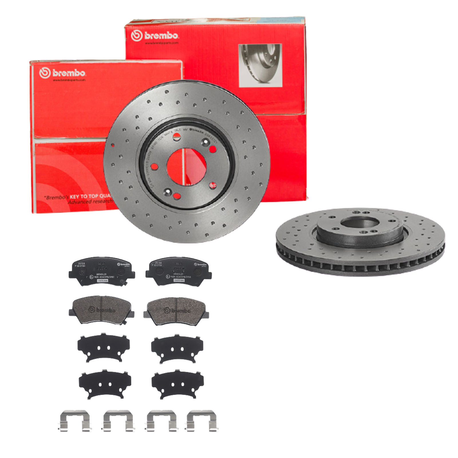 BREMBO Bremsensatz, Scheibenbremse sk8k0f2k83 Vorderachse Gelocht/innenbel. 300mm 28mm für KIA HYUNDAI (BEIJING) HYUNDAI