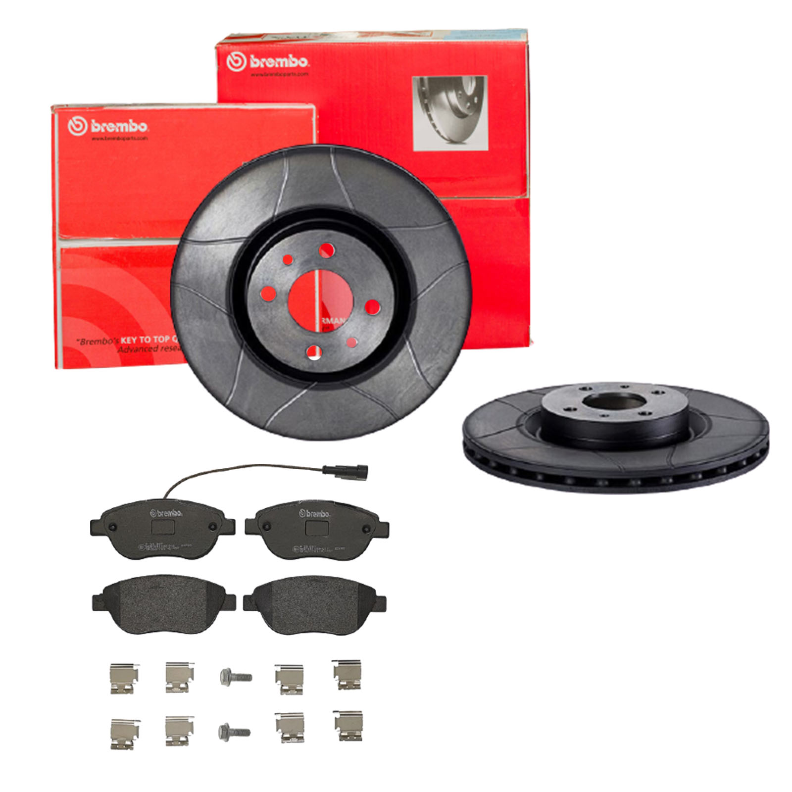 BREMBO Bremsensatz, Scheibenbremse sk8k0f2hy3 Vorderachse Geschlitzt 284mm 22mm für PEUGEOT CITROËN OPEL FIAT LANCIA ABARTH ALFA ROMEO GENERAL MOTORS