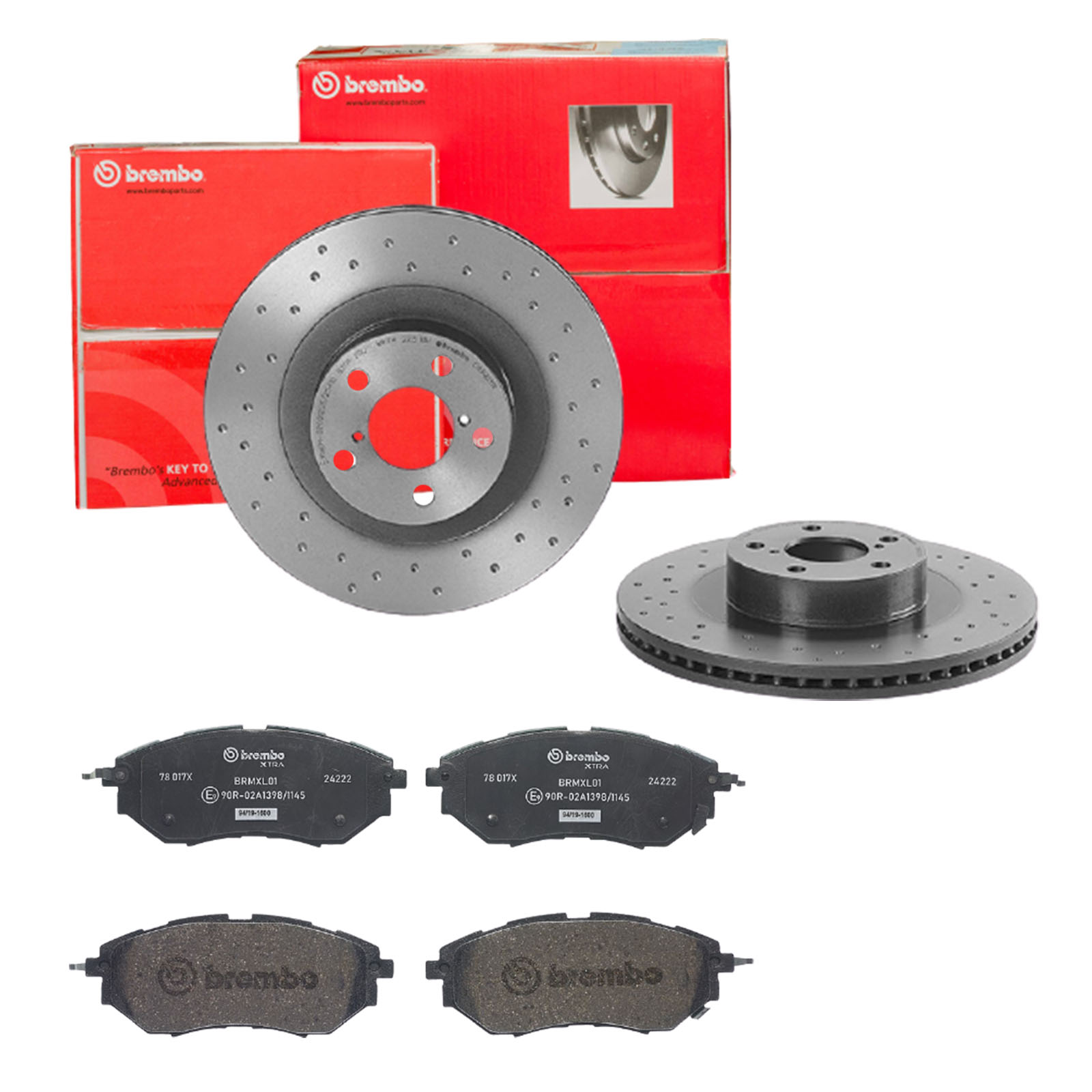 BREMBO Bremsensatz, Scheibenbremse sk8k0f2h21 Vorderachse Gelocht/innenbel. 293mm 24mm für SUBARU TOYOTA