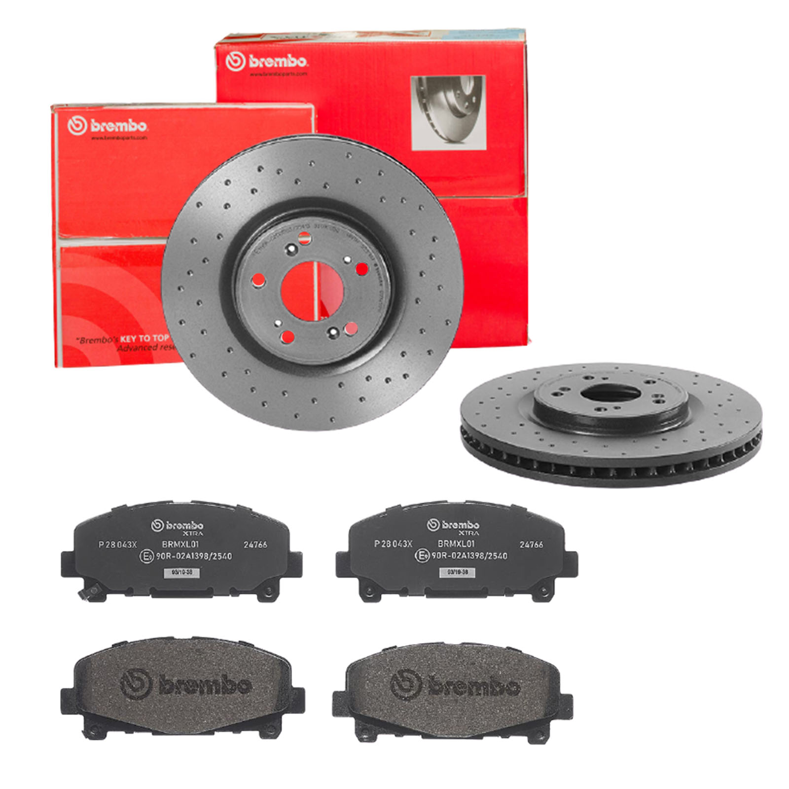 BREMBO Bremsensatz, Scheibenbremse sk8k0f2301 Vorderachse Gelocht/innenbel. 320mm 32mm für HONDA