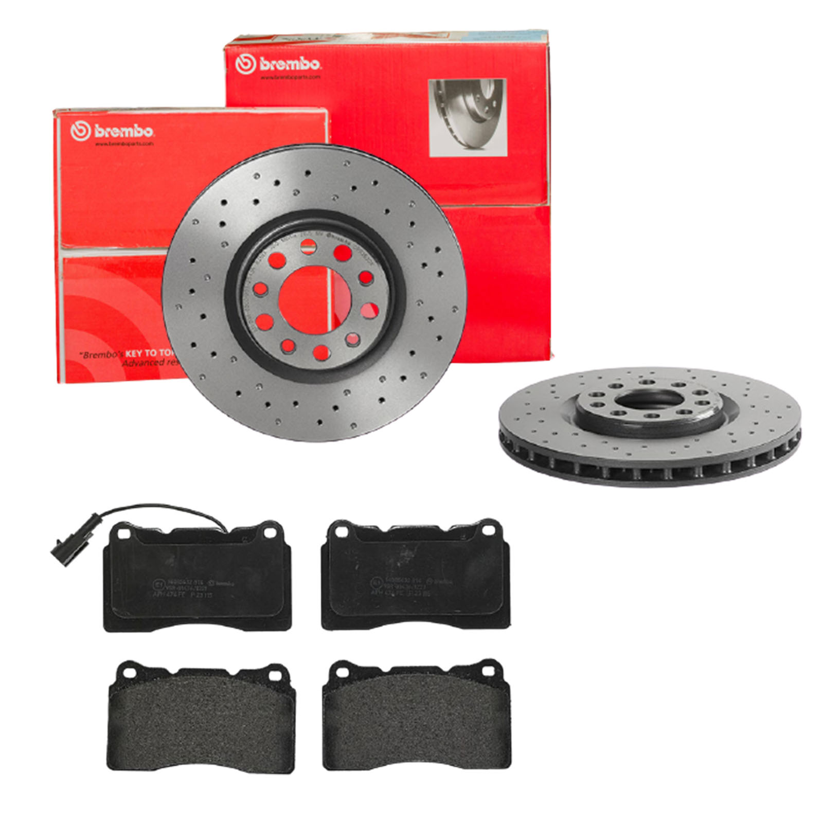 BREMBO Bremsensatz, Scheibenbremse sk8k0f2075 Vorderachse Gelocht/innenbel. 305mm 28mm für ALFA ROMEO FIAT (GAC) LANCIA MASERATI DODGE CHRYSLER