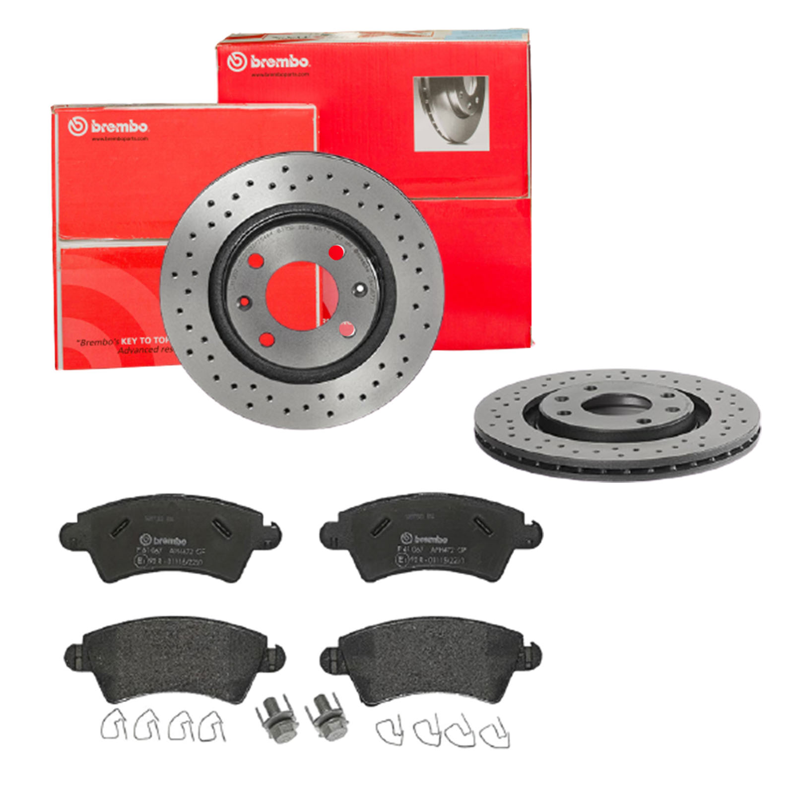 BREMBO Bremsensatz, Scheibenbremse sk8k0f1wt3 Vorderachse Gelocht/innenbel. 266mm 20mm für CITROËN PEUGEOT