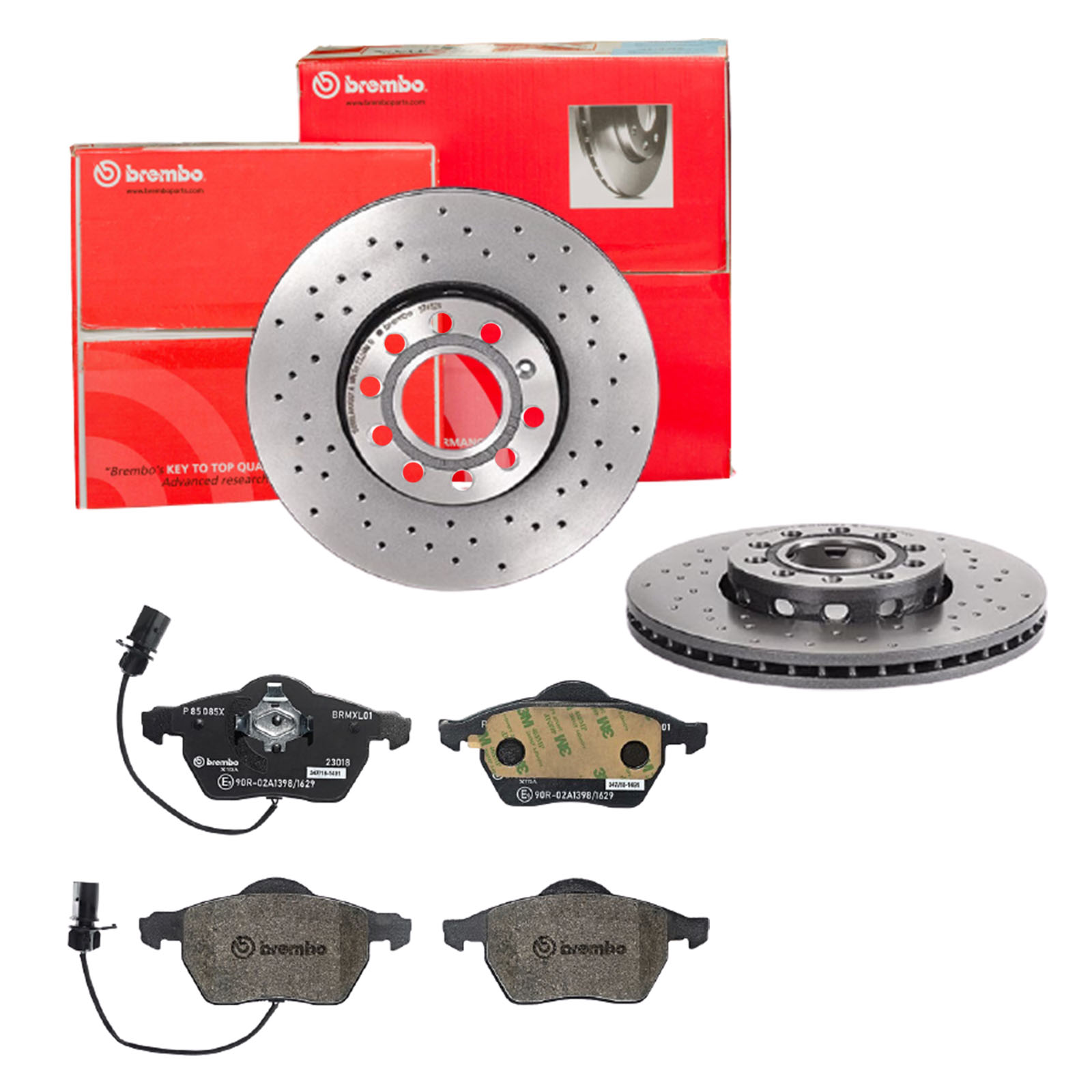 BREMBO Bremsensatz, Scheibenbremse sk8k0f1rz3 Vorderachse Gelocht/innenbel. 288mm 25mm für AUDI SEAT VW SKODA AUDI (FAW)