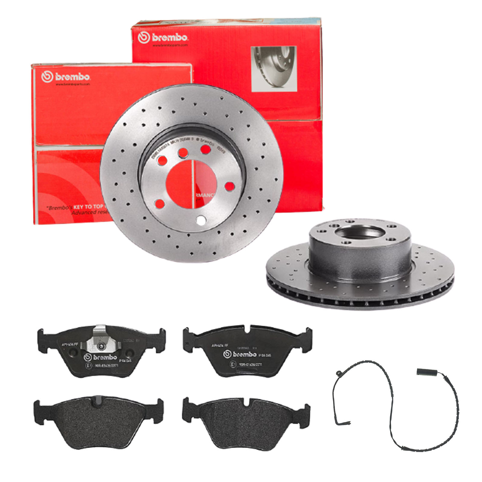 BREMBO Bremsensatz, Scheibenbremse sk8k0f1og5 Vorderachse Gelocht/innenbel. 296mm 22mm für BMW