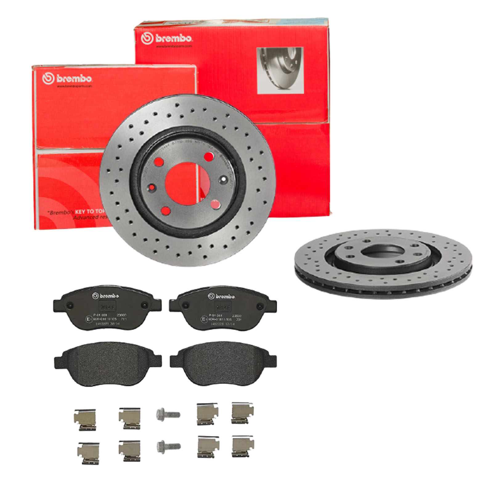BREMBO Bremsensatz, Scheibenbremse sk8k0f1nj3 Vorderachse Gelocht/innenbel. 266mm 20mm für CITROËN PEUGEOT GEELY CITROËN (DF-PSA) PEUGEOT (DF-PSA) DON