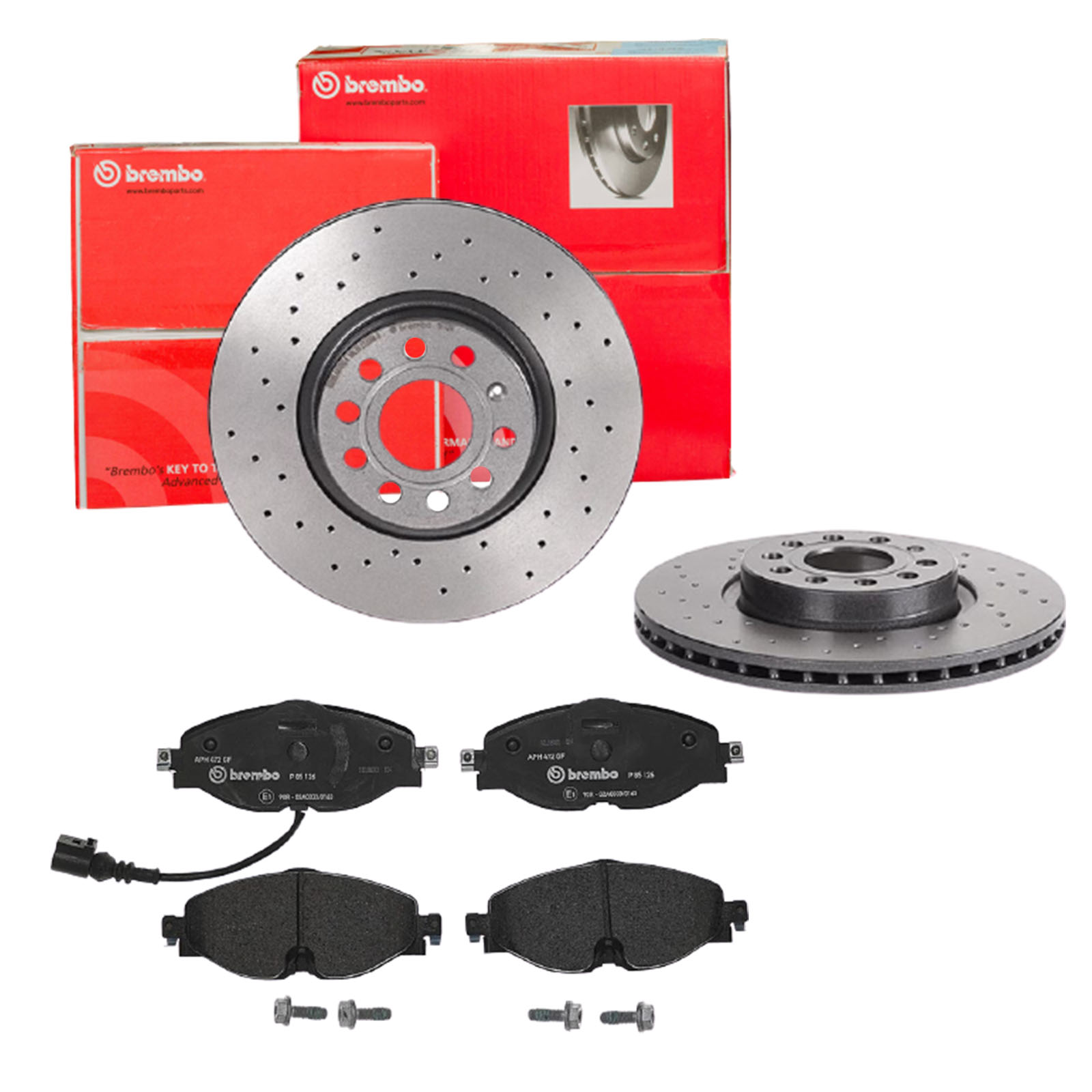 BREMBO sk8k0f1m45 Vorderachse Gelocht/innenbel. 312mm 25mm für VW SEAT AUDI VW (SVW) SKODA VW (FAW) SKODA (SVW)