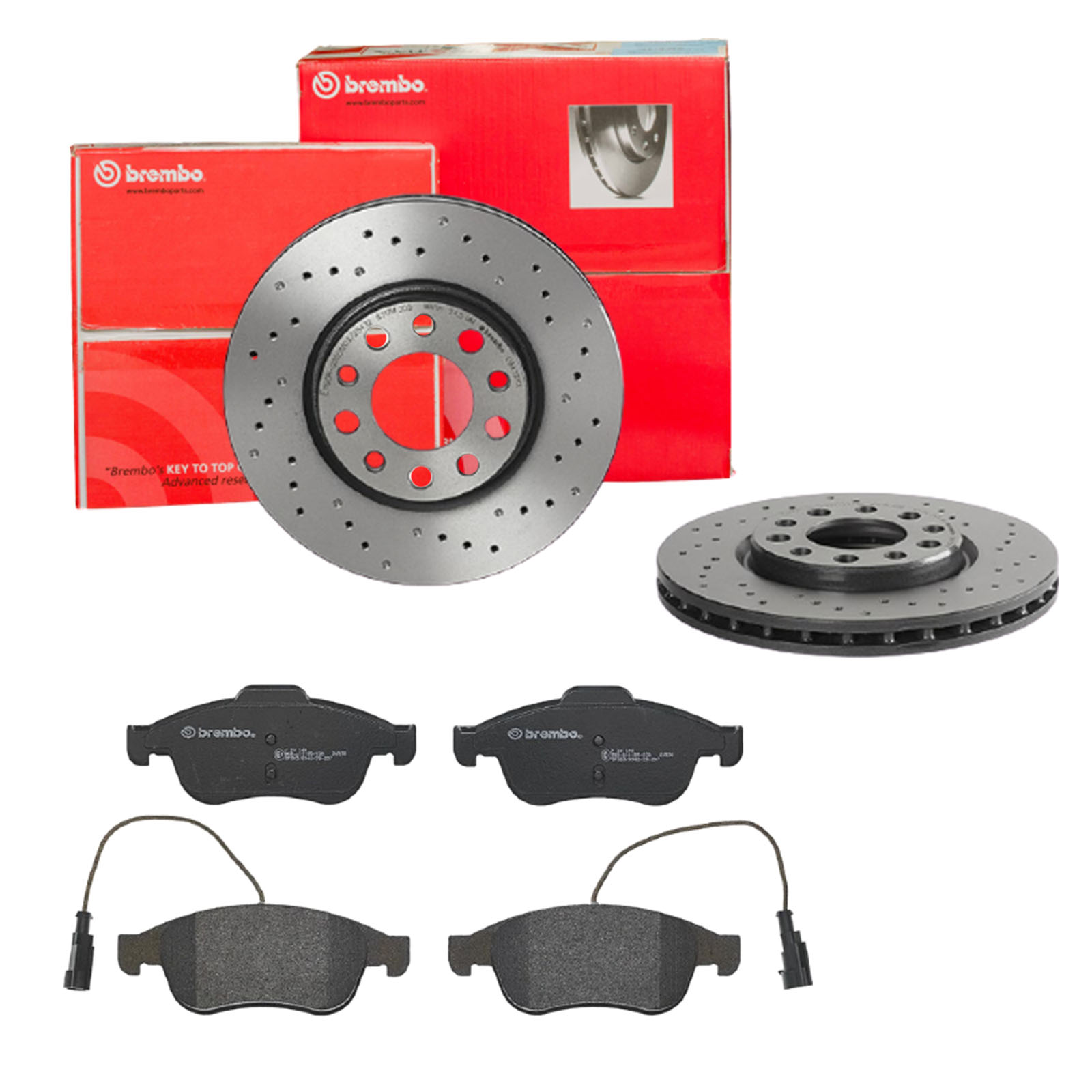 BREMBO Bremsensatz, Scheibenbremse sk8k0f1iw5 Vorderachse Gelocht/innenbel. 281mm 26mm für ALFA ROMEO FIAT JEEP