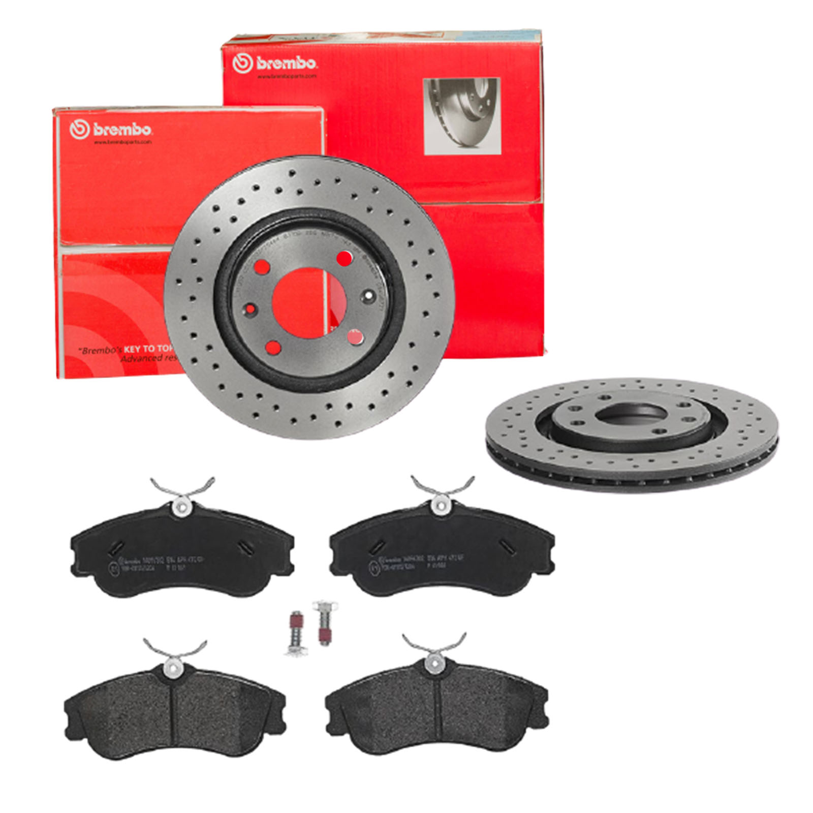 BREMBO Bremsensatz, Scheibenbremse sk8k0f1fe9 Vorderachse Gelocht/innenbel. 266mm 20mm für CITROËN PEUGEOT