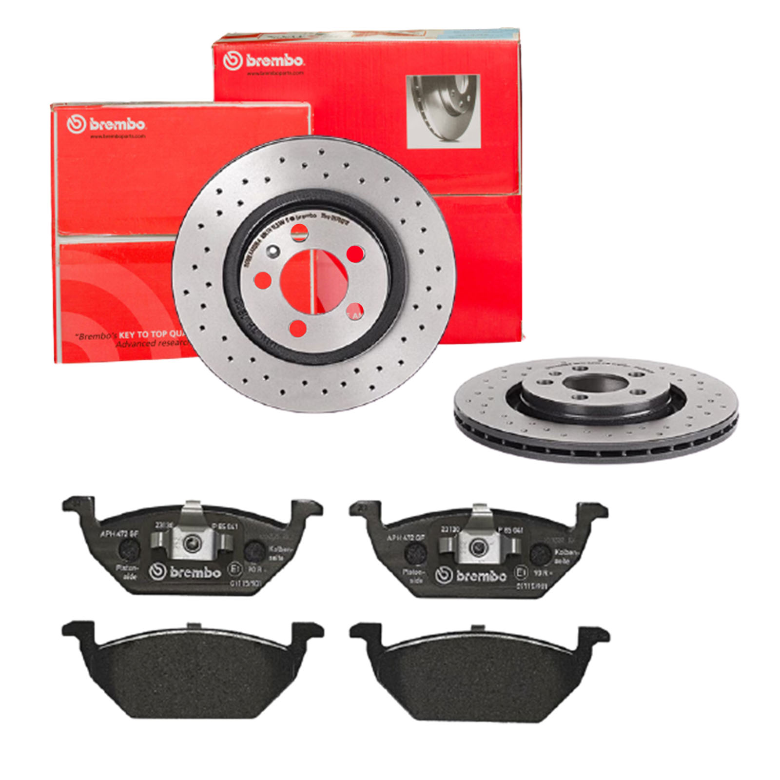 BREMBO Bremsensatz, Scheibenbremse sk8k0f1bm7 Vorderachse Gelocht/innenbel. 280mm 22mm für VW (FAW) SKODA SEAT VW AUDI BRILLIANCE VW (SVW) SKODA (SVW)