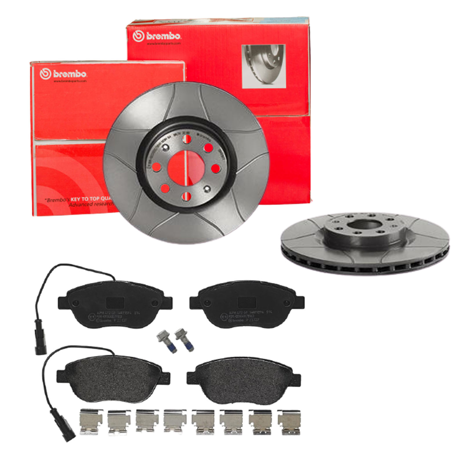 BREMBO Bremsensatz, Scheibenbremse sk8k0f0qg3 Vorderachse Geschlitzt 284mm 22mm für OPEL ABARTH FIAT VAUXHALL