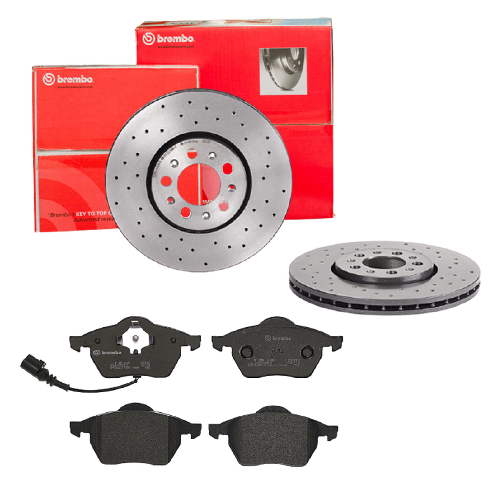 BREMBO Bremsensatz, Scheibenbremse sk8k0f0pz7 Vorderachse Gelocht/innenbel. 288mm 25mm für SKODA VW (FAW) AUDI SEAT VW VW (SVW) SKODA (SVW)