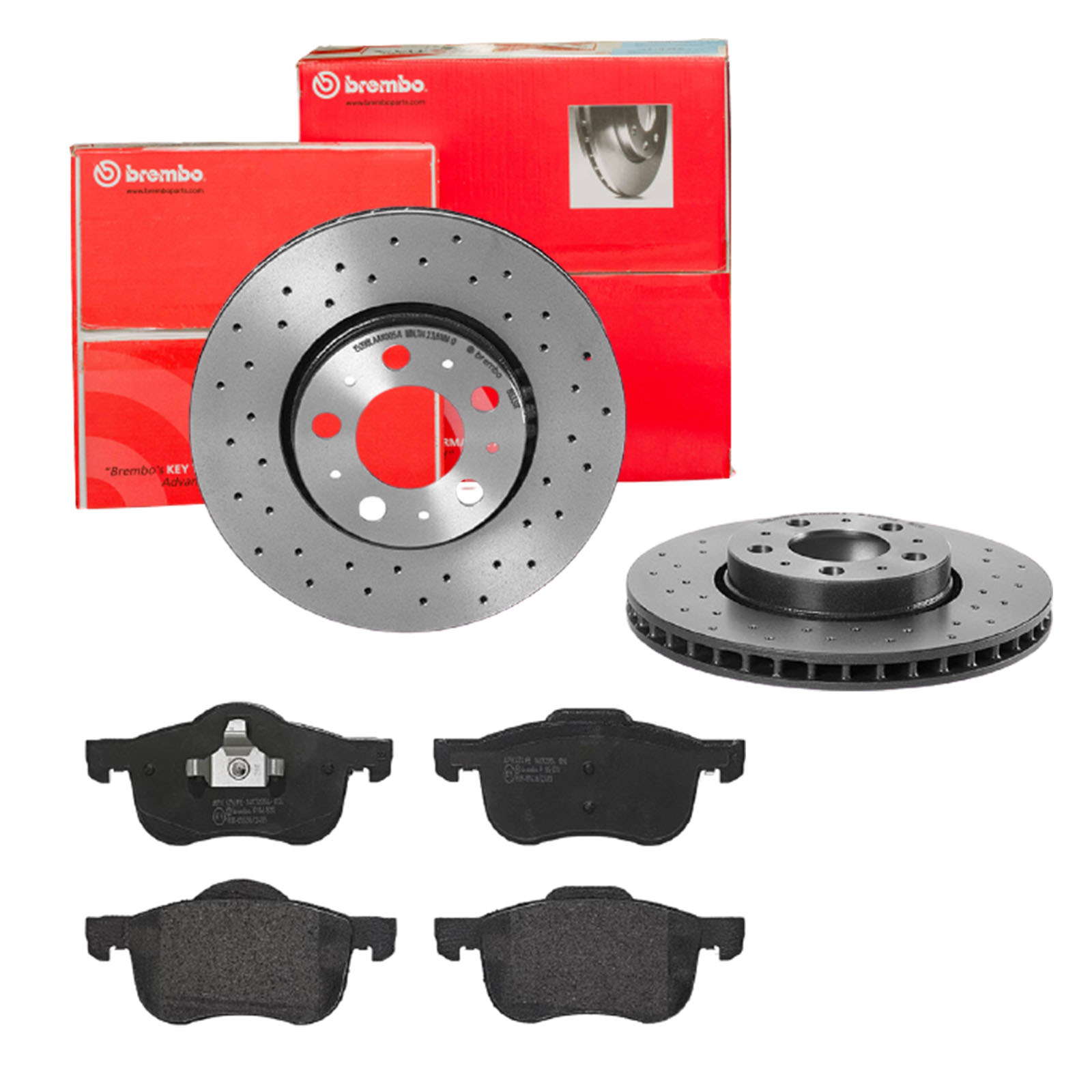 BREMBO Bremsensatz, Scheibenbremse sk8k0f0f61 Vorderachse Gelocht/innenbel. 286mm 26mm für VOLVO